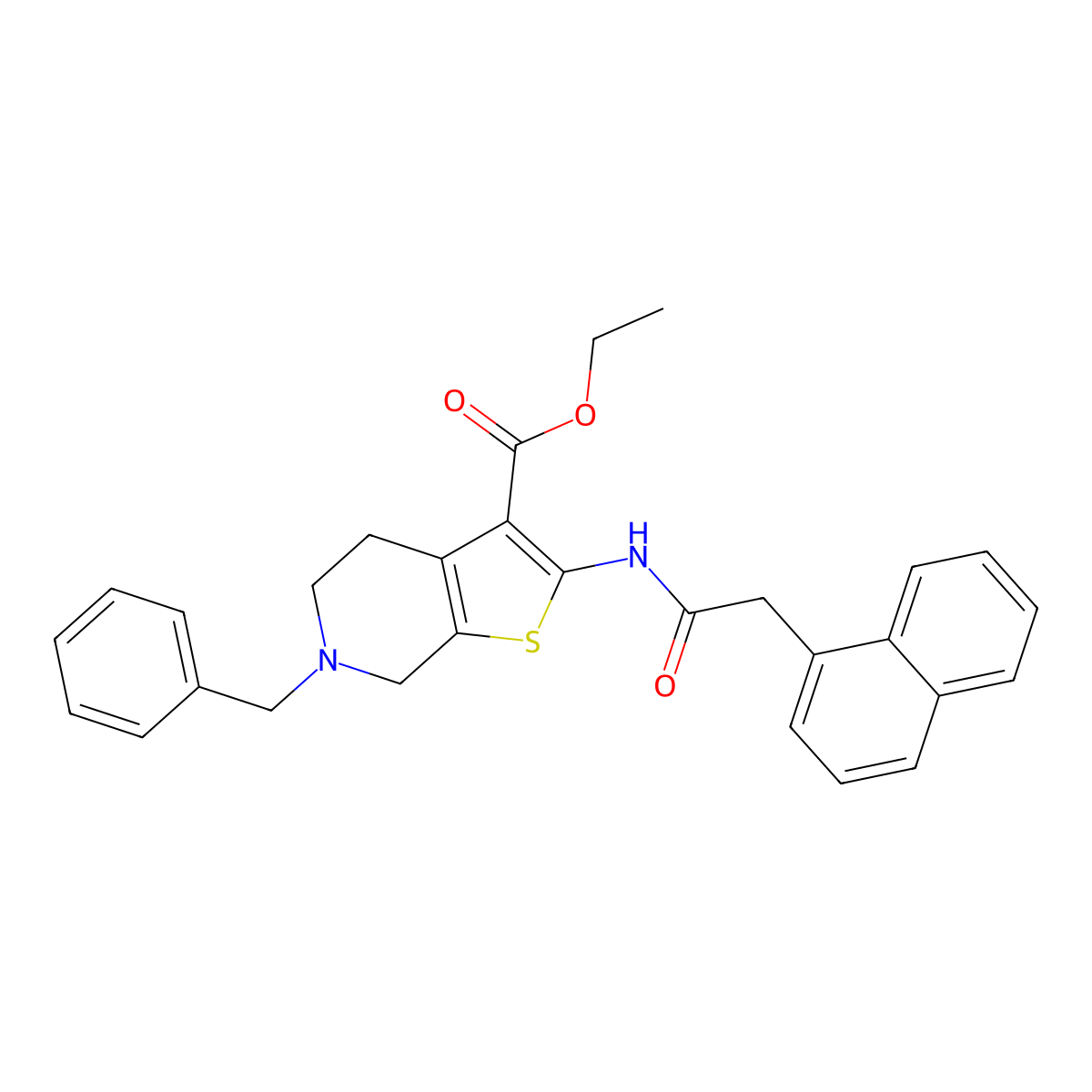 Ethyl 6-benzyl-2-(2-(naphthalen-1-yl)acetamido)-4,5,6,7-tetrahydrothieno[2,3-c]pyridine-3-carboxylate molecular structure, CAS 524065-14-3
