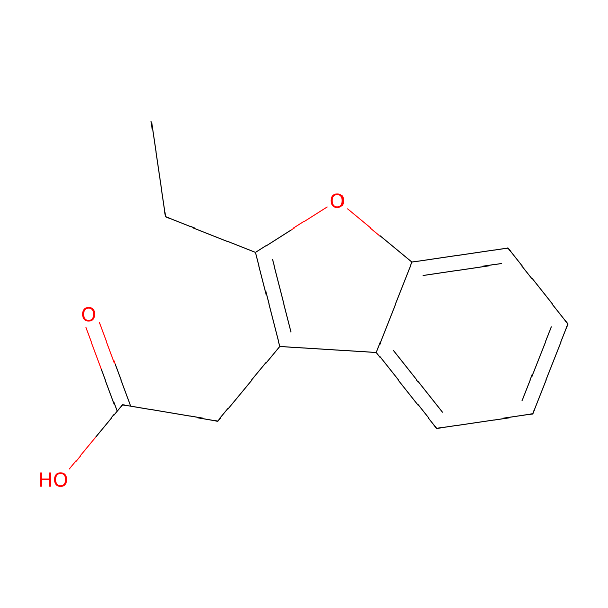 2-Ethyl-3-benzofuranacetic acid molecular structure, CAS 52407-48-4