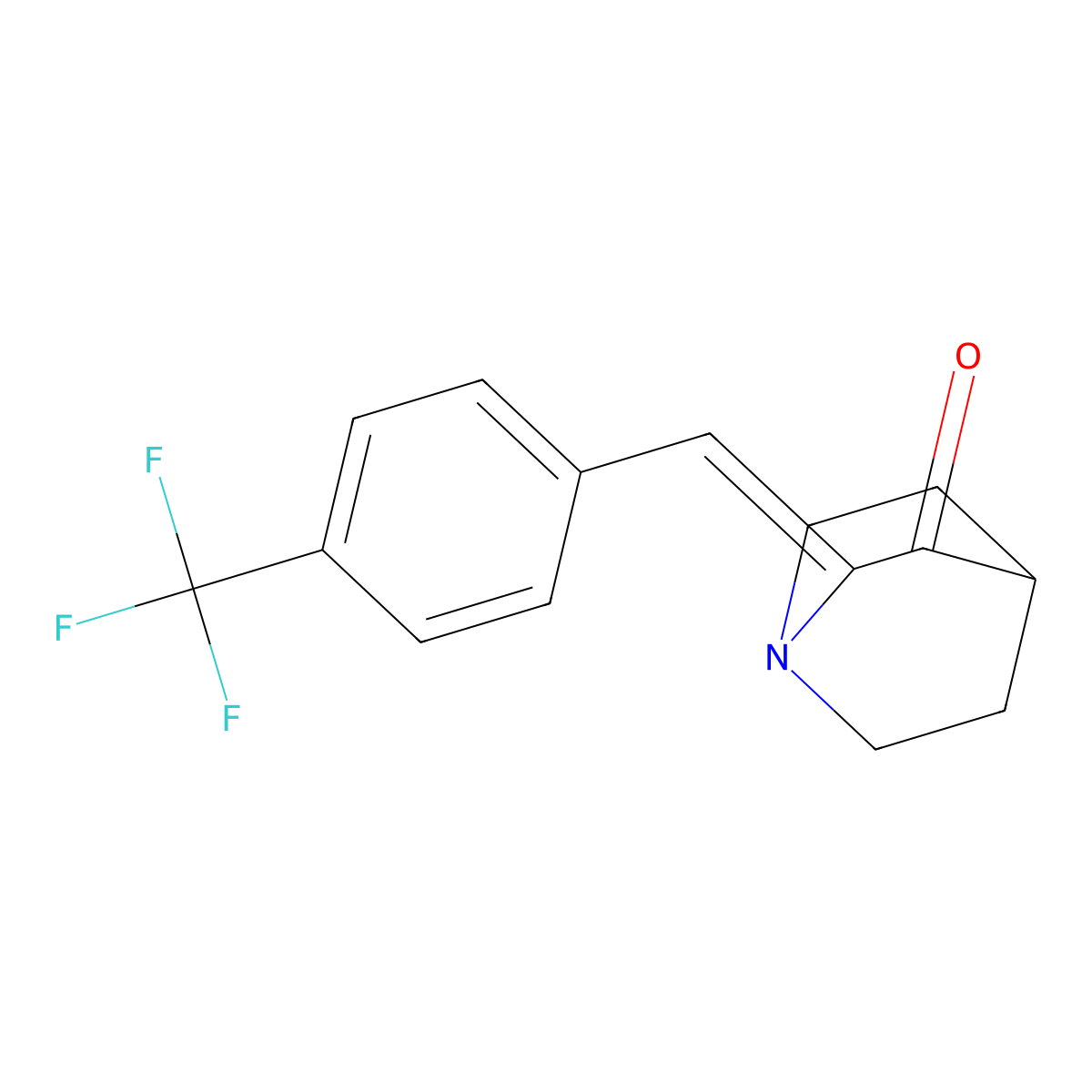 (2Z)-2-{[4-(trifluoromethyl)phenyl]methylidene}-1-azabicyclo[2.2.2]octan-3-one molecular structure, CAS 52407-95-1
