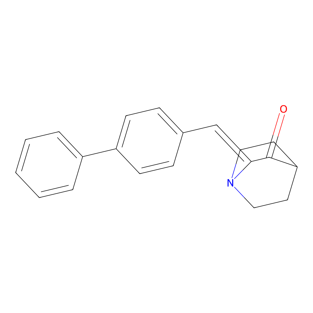 2-([1,1a(2)-Biphenyl]-4-ylmethylene)-1-azabicyclo[2.2.2]octan-3-one molecular structure, CAS 52407-96-2