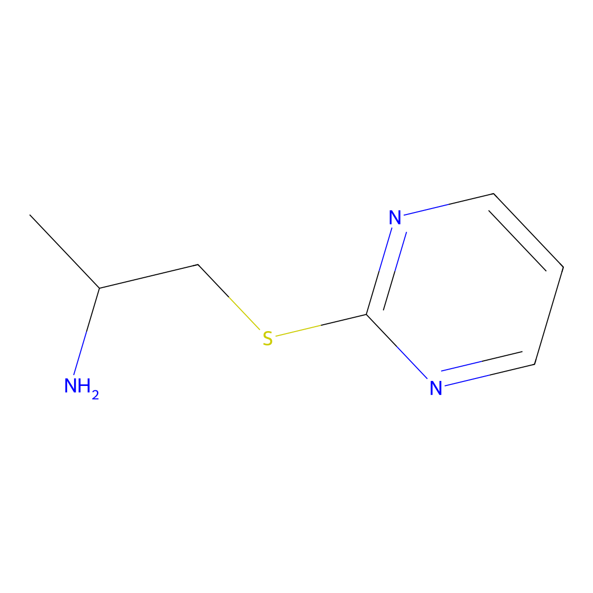 1-(Pyrimidin-2-ylthio)propan-2-amine molecular structure, CAS 524070-31-3