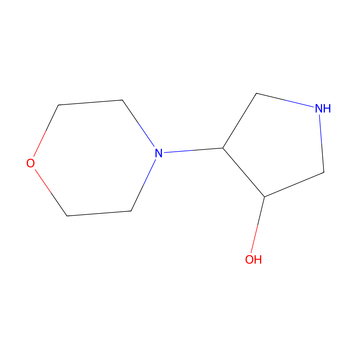 3-Pyrrolidinol, 4-(4-morpholinyl)- molecular structure, CAS 524070-33-5