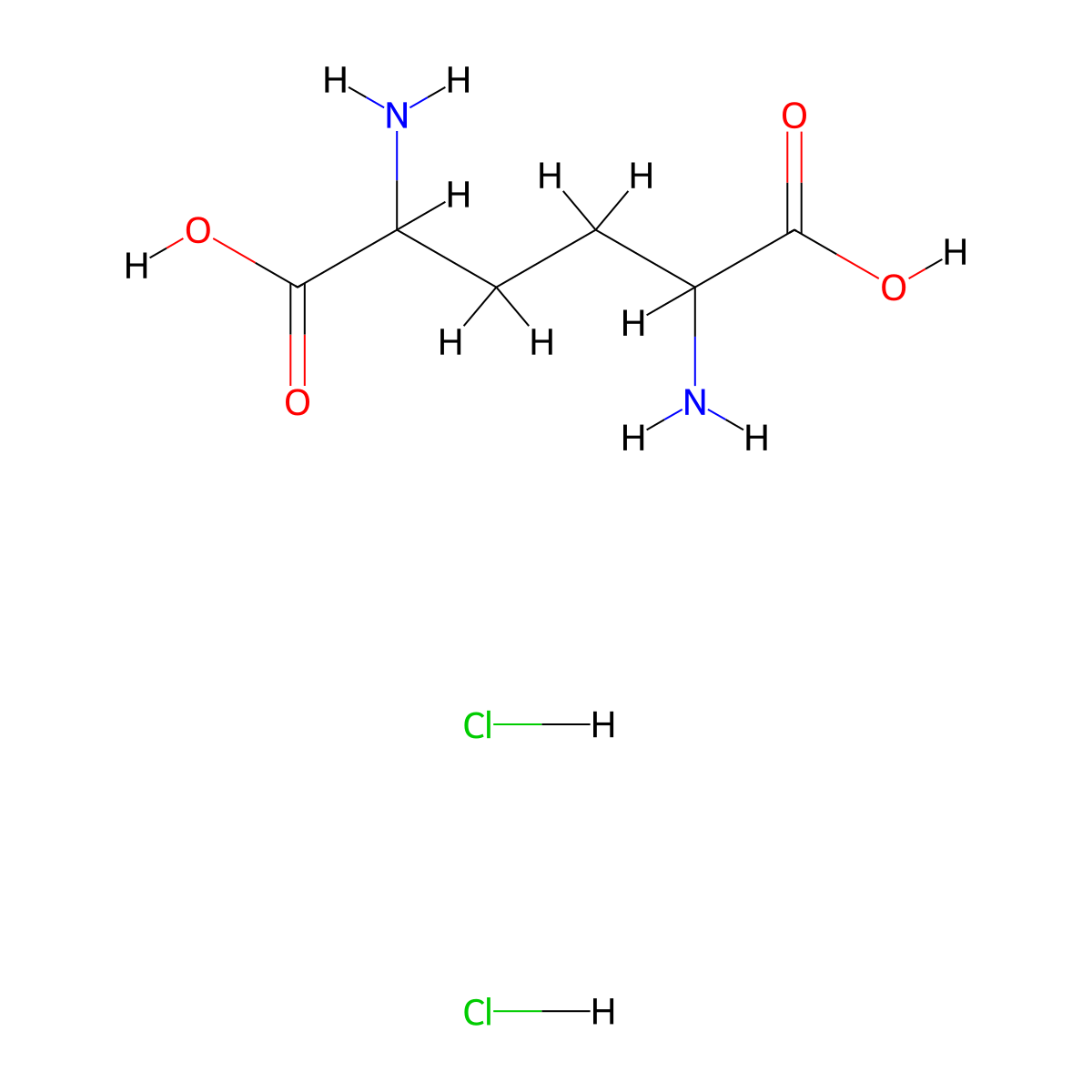 2,5-Diaminoadipic acid dihydrochloride molecular structure, CAS 52408-04-5