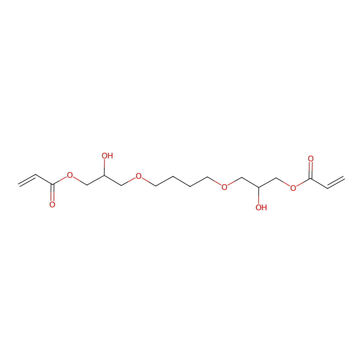 2-Propenoic acid, 1,1'-(1,4-butanediylbis(oxy(2-hydroxy-3,1-propanediyl))) ester molecular structure, CAS 52408-42-1