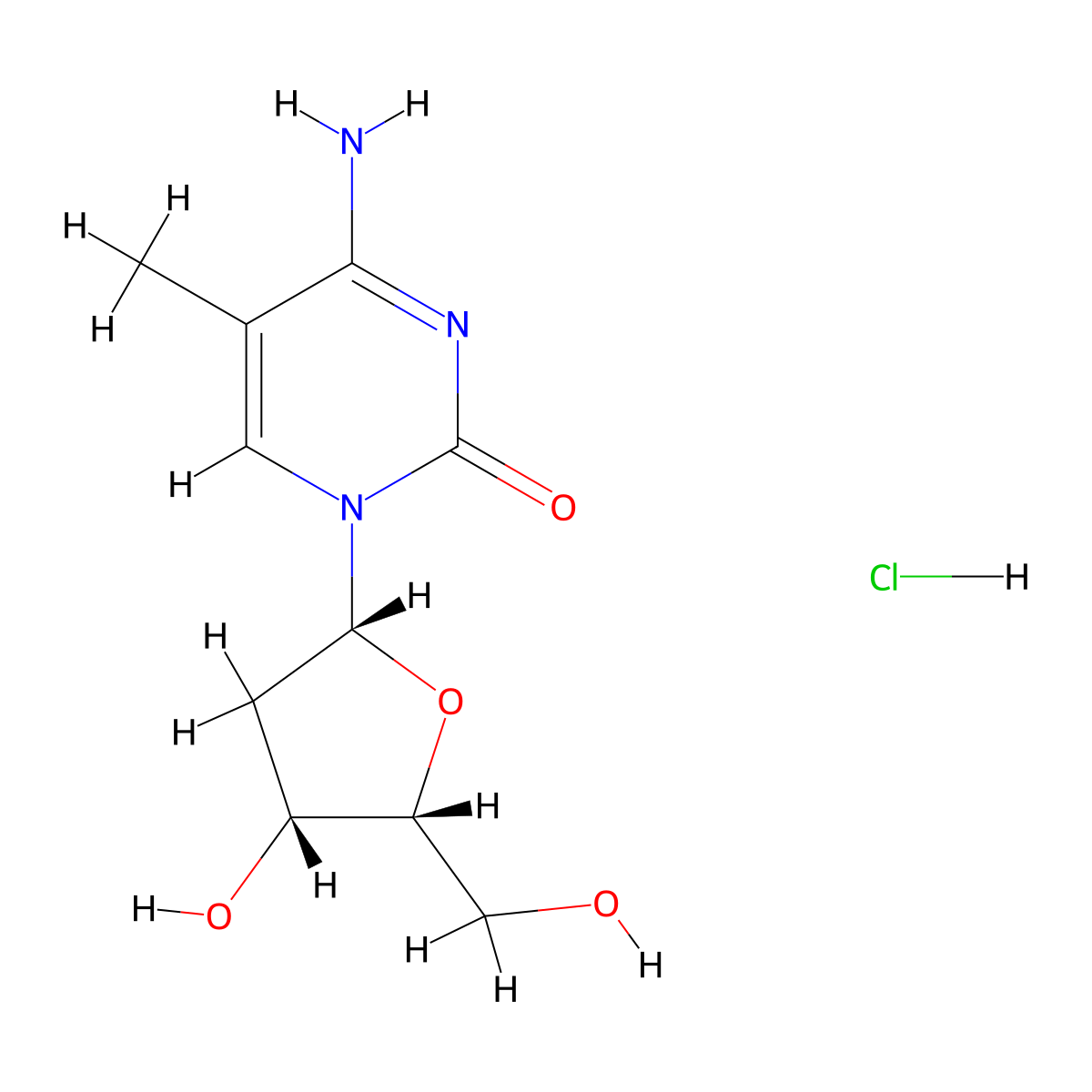 5-Methyl-2'-deoxycytidine HCl molecular structure, CAS 5241-10-1