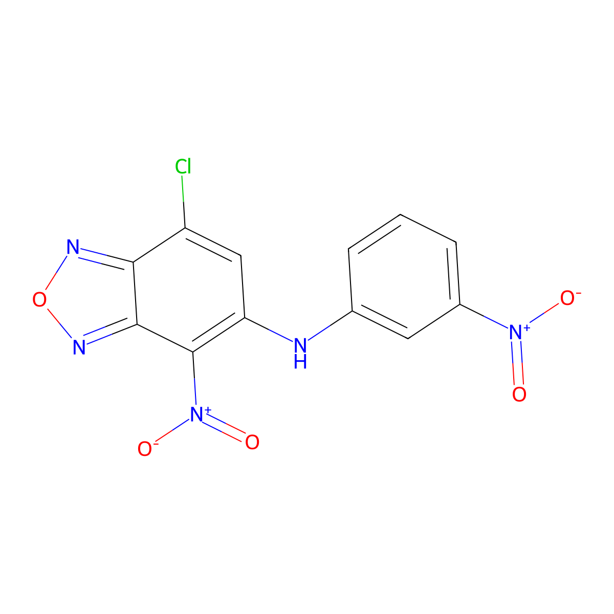 7-chloro-4-nitro-N-(3-nitrophenyl)-2,1,3-benzoxadiazol-5-amine molecular structure, CAS 5241-44-1