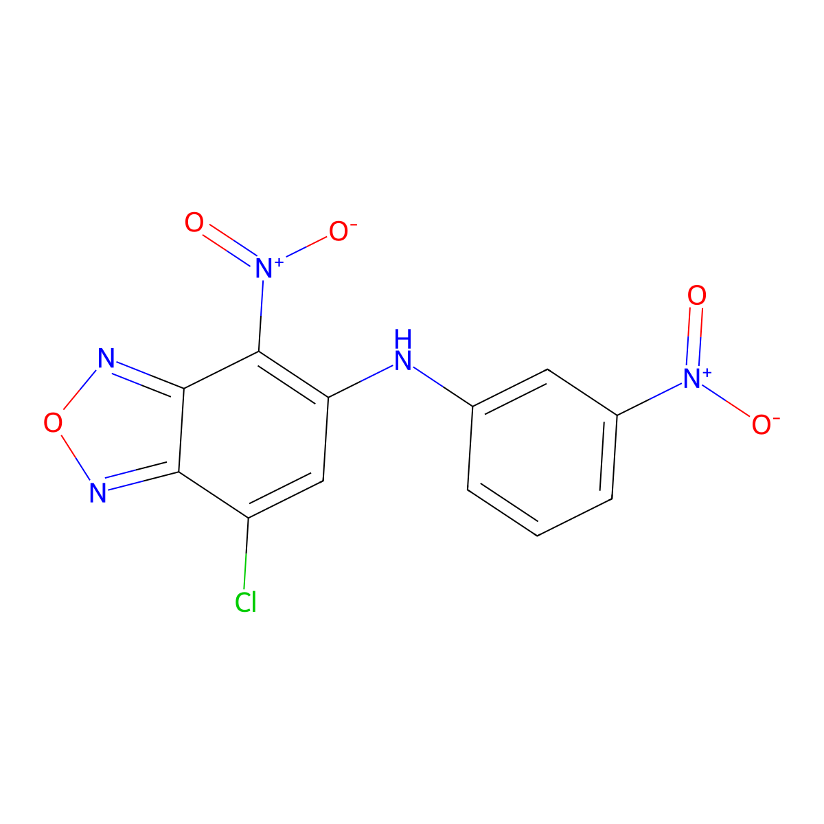 7-chloro-4-nitro-N-(3-nitrophenyl)-2,1,3-benzoxadiazol-5-amine molecular structure, CAS 5241-44-1