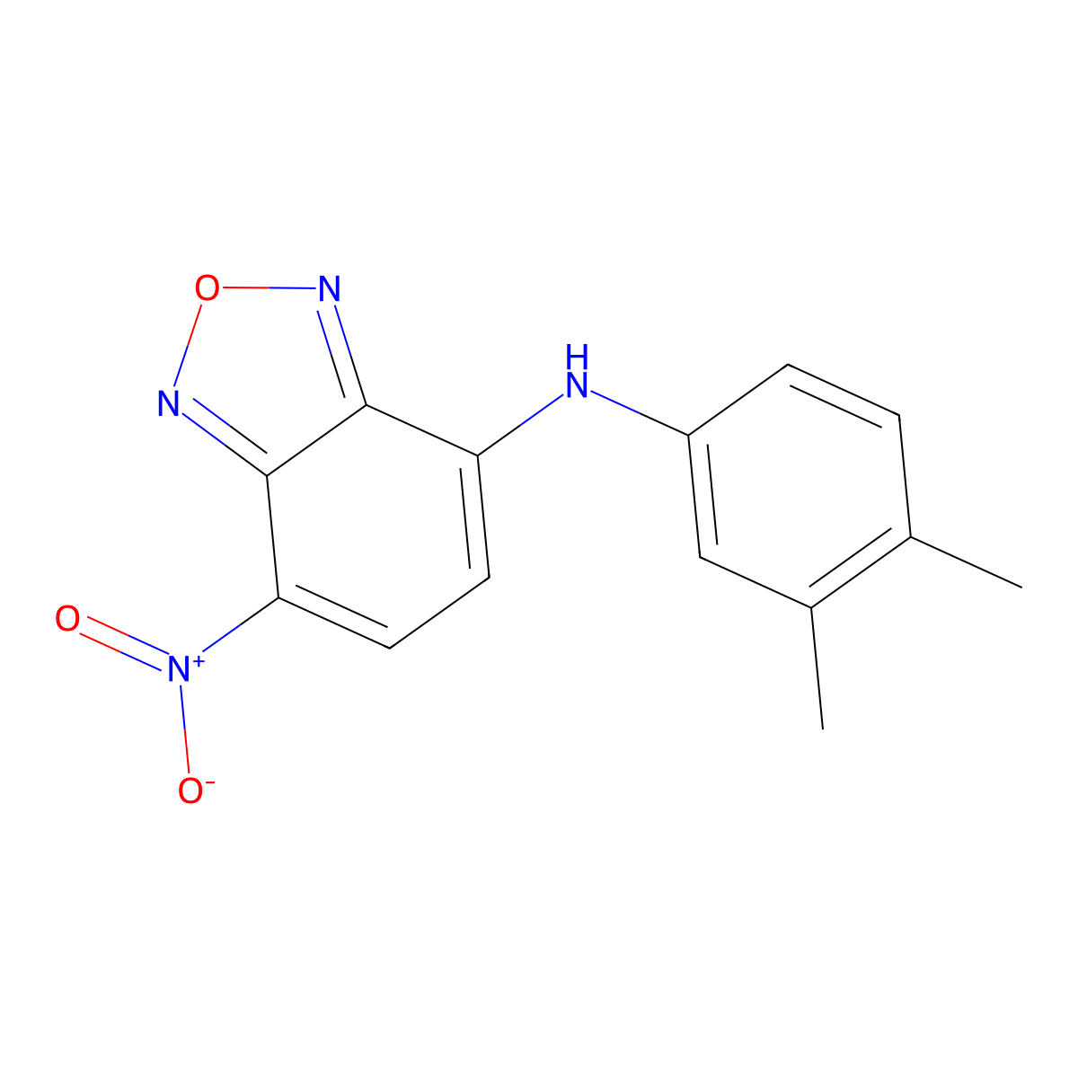N-(3,4-dimethylphenyl)-4-nitro-2,1,3-benzoxadiazol-7-amine molecular structure, CAS 5241-52-1