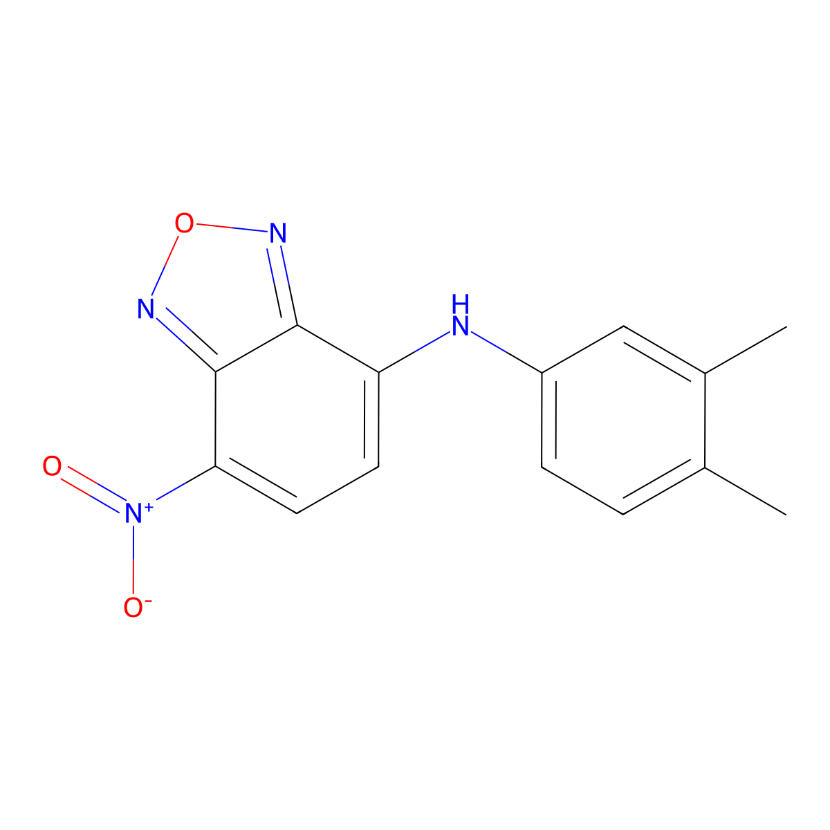 N-(3,4-dimethylphenyl)-4-nitro-2,1,3-benzoxadiazol-7-amine molecular structure, CAS 5241-52-1
