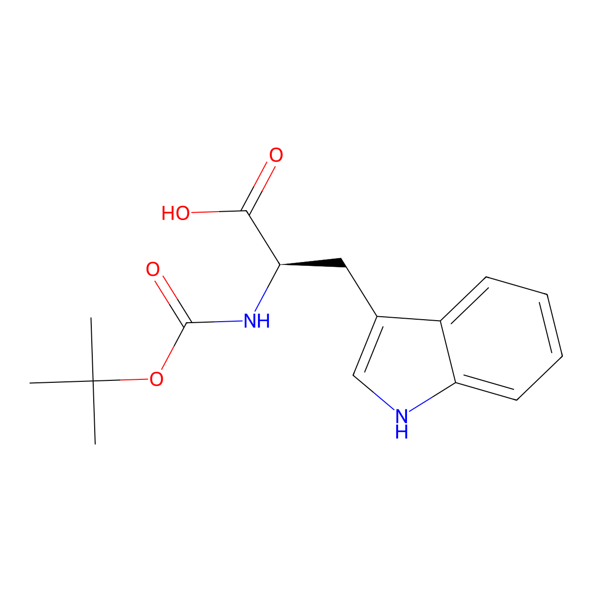N-((tert-Butoxy)carbonyl)-D-tryptophan molecular structure, CAS 5241-64-5