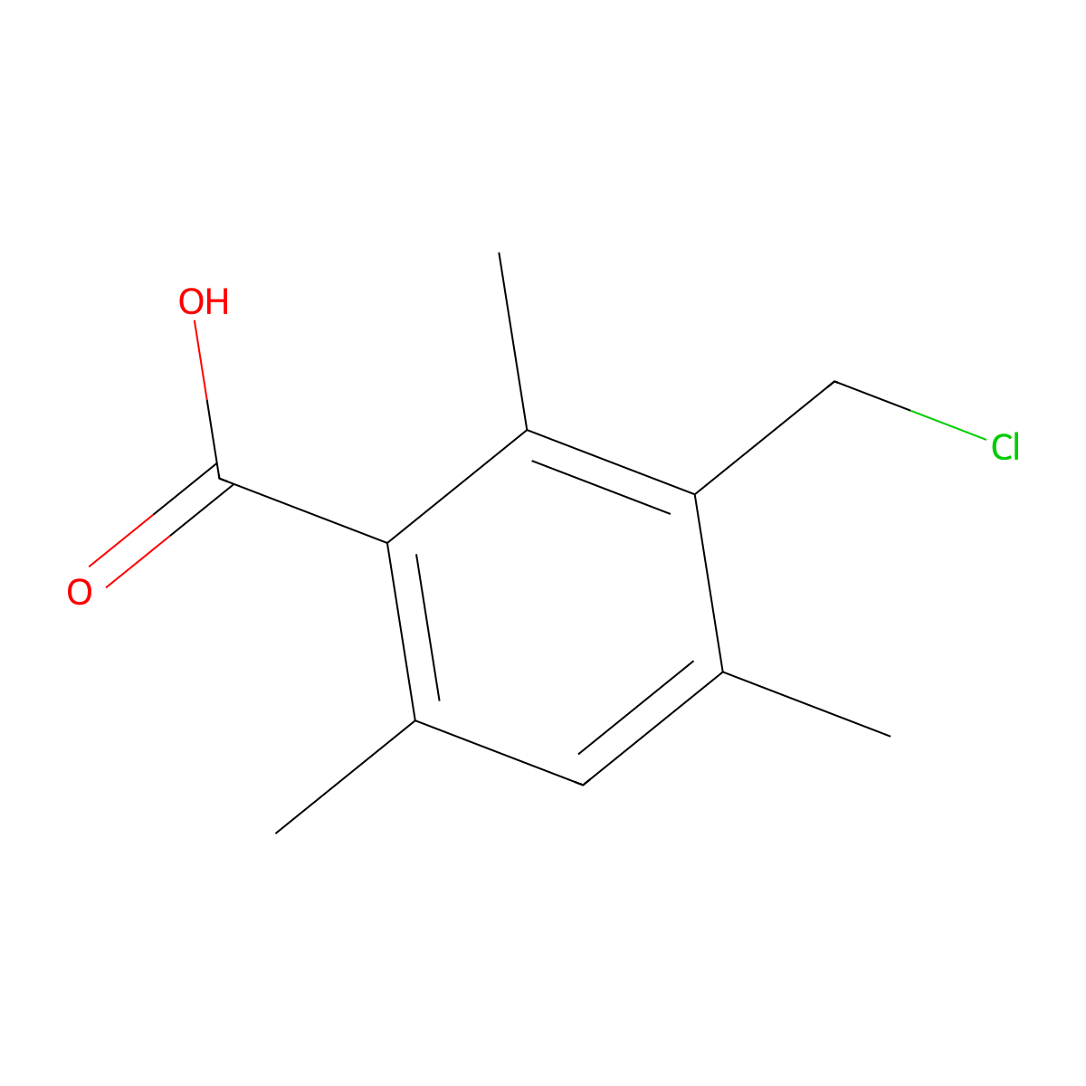 3-(Chloromethyl)-2,4,6-trimethylbenzoic acid molecular structure, CAS 52411-49-1