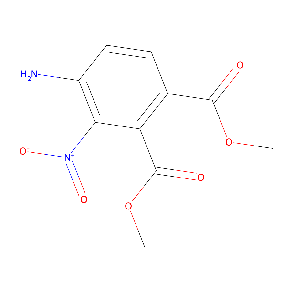 Dimethyl 4-amino-3-nitrobenzene-1,2-dioate molecular structure, CAS 52412-59-6