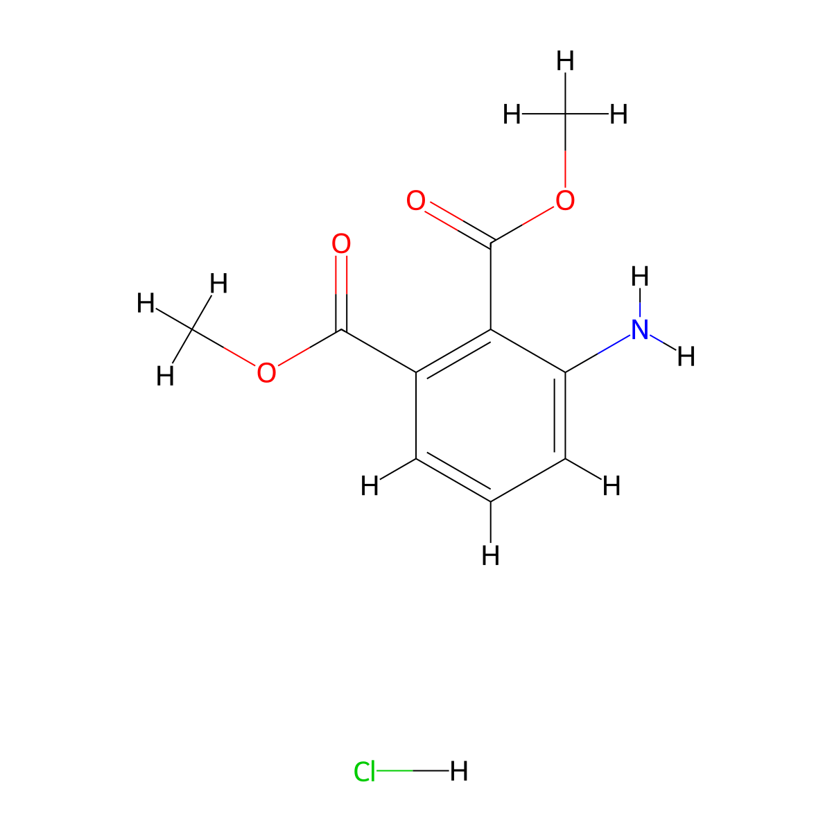 Dimethyl 3-aminophthalate hydrochloride molecular structure, CAS 52412-63-2