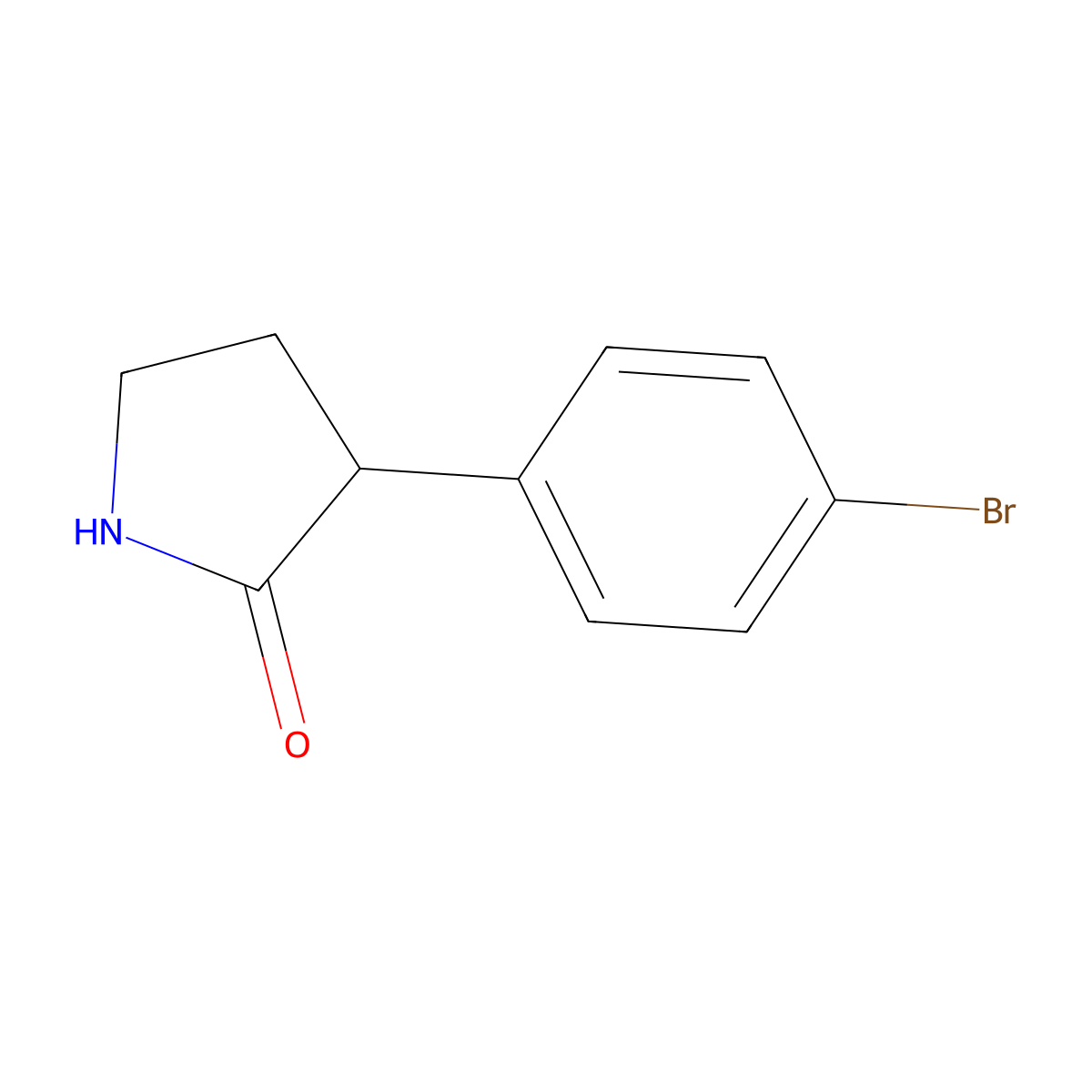 3-(4-Bromophenyl)pyrrolidin-2-one molecular structure, CAS 52413-26-0