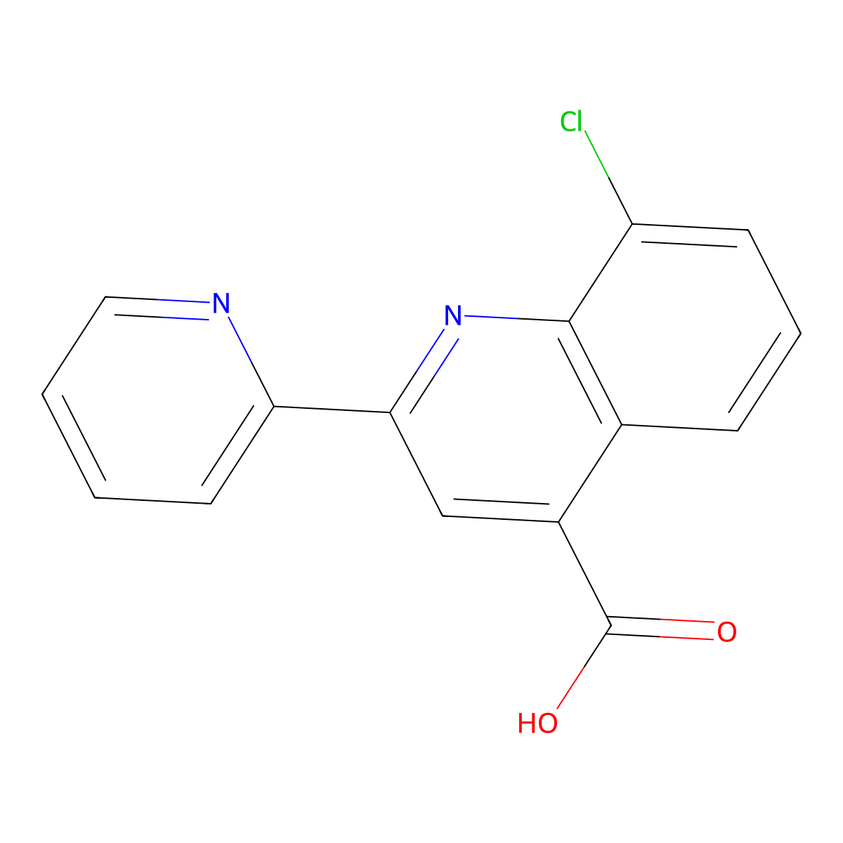 8-Chloro-2-pyridin-2-ylquinoline-4-carboxylic acid molecular structure, CAS 52413-50-0
