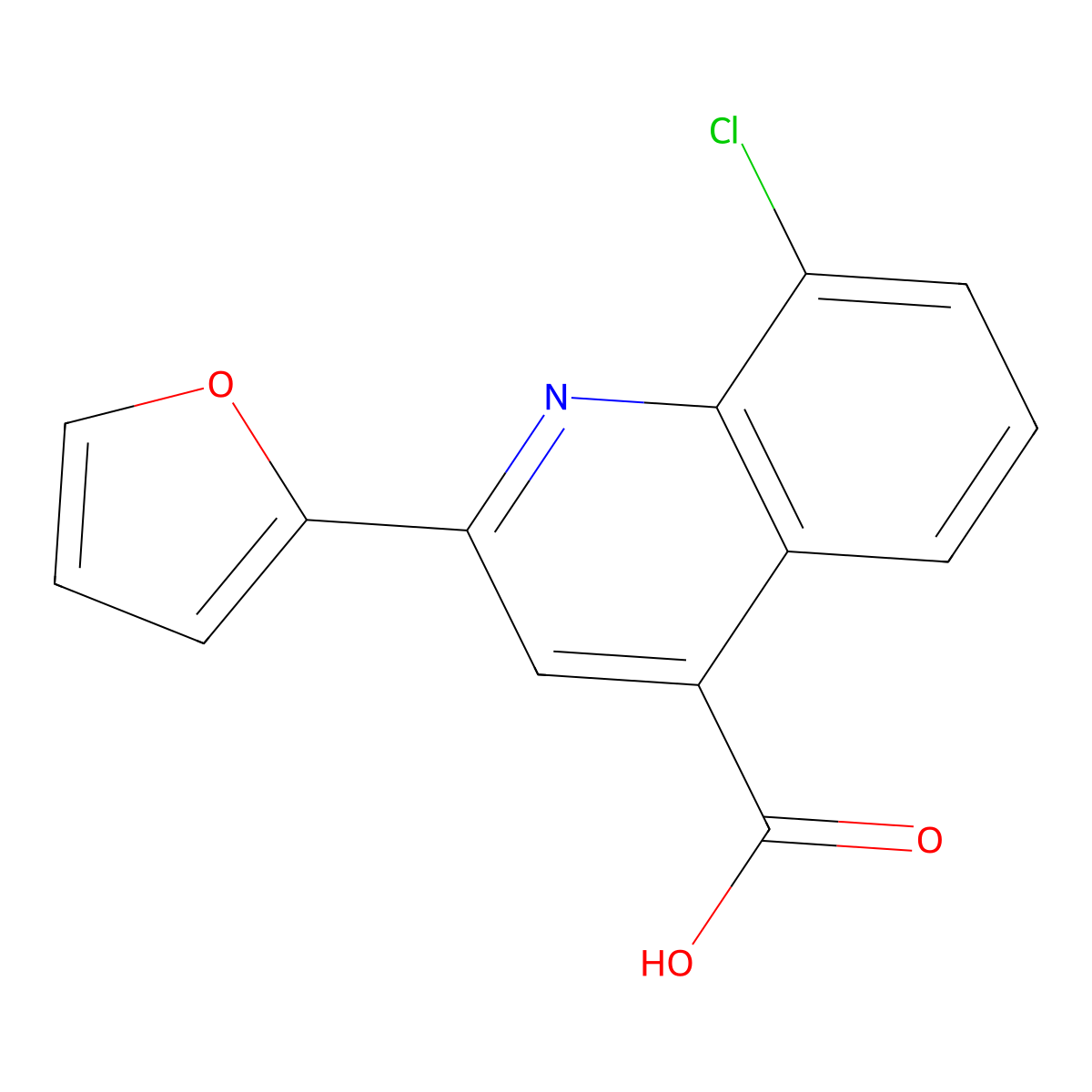 8-chloro-2-(2-furyl)quinoline-4-carboxylic Acid molecular structure, CAS 52413-55-5