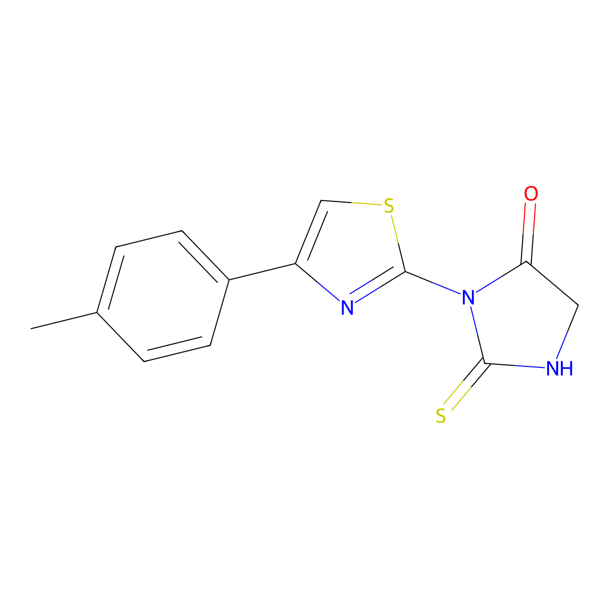 3-[4-(4-Methylphenyl)-1,3-thiazol-2-yl]-2-thioxo-4-imidazolidinone molecular structure, CAS 52413-91-9