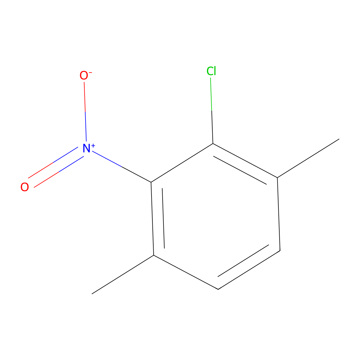 Benzene, 2-chloro-1,4-dimethyl-3-nitro- molecular structure, CAS 52415-01-7