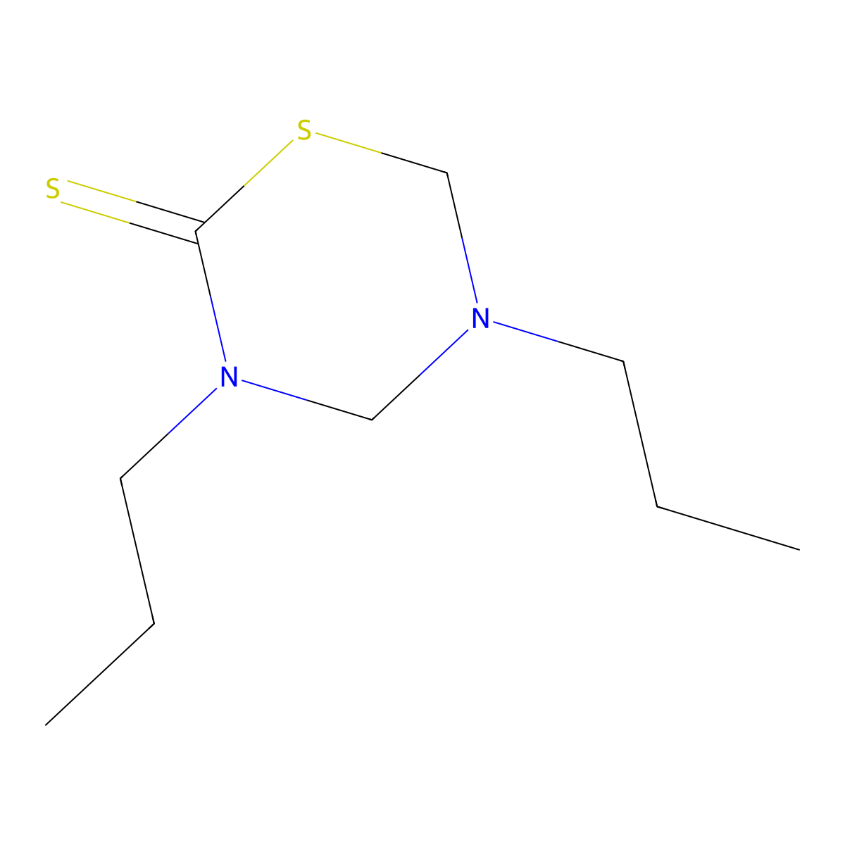 3,5-Dipropyl-1,3,5-thiadiazinane-2-thione molecular structure, CAS 52416-62-3