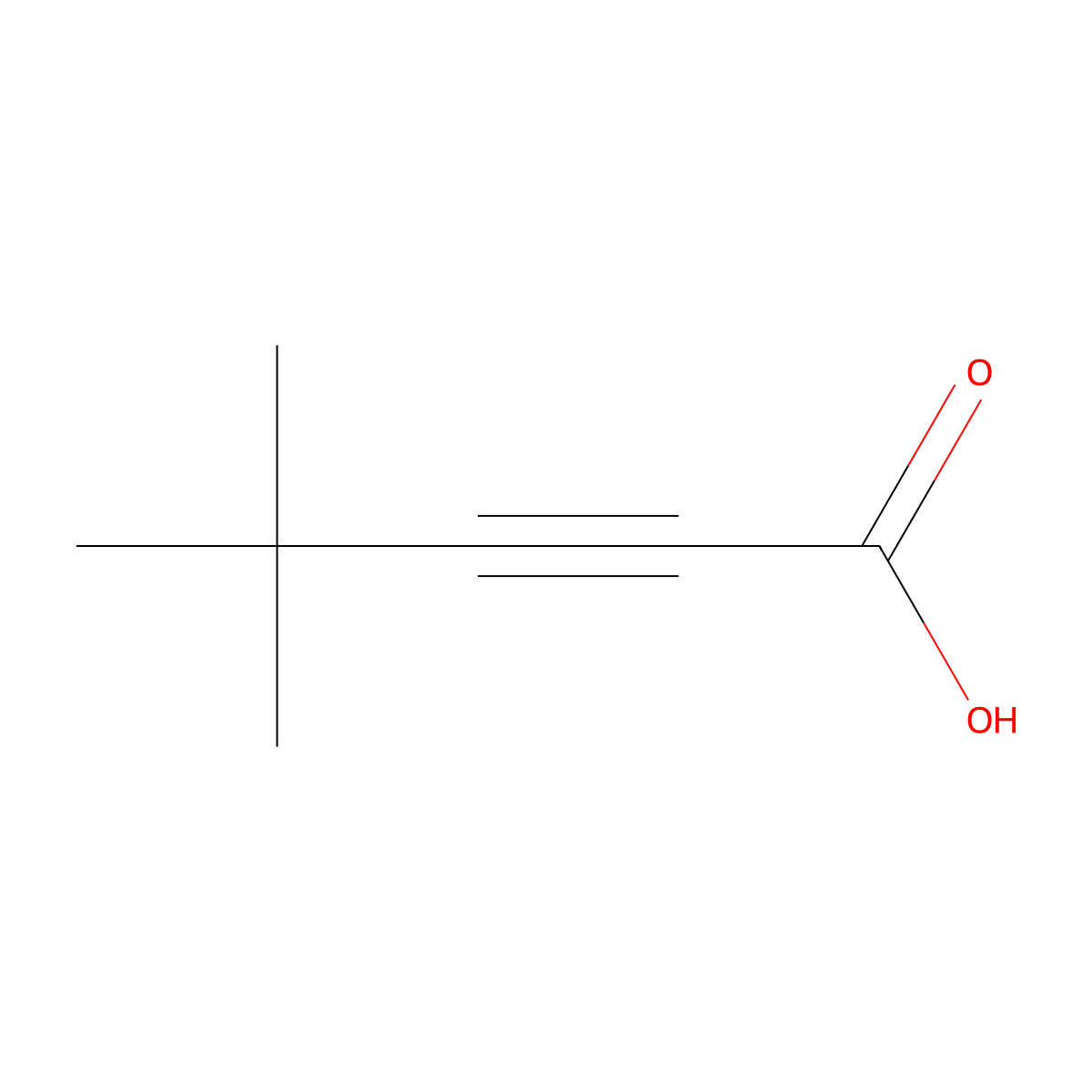 4,4-Dimethylpent-2-ynoic acid molecular structure, CAS 52418-50-5