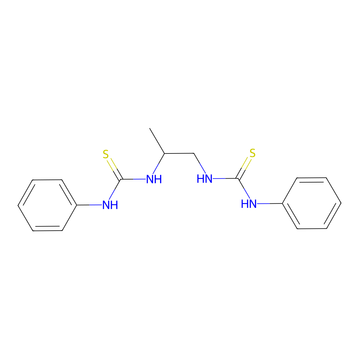 1-Phenyl-3-[1-(phenylcarbamothioylamino)propan-2-yl]thiourea molecular structure, CAS 52420-77-6