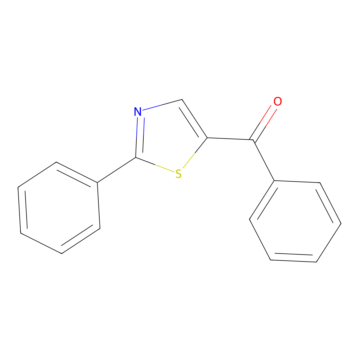 Phenyl(2-phenyl-1,3-thiazol-5-yl)methanone molecular structure, CAS 52421-61-1