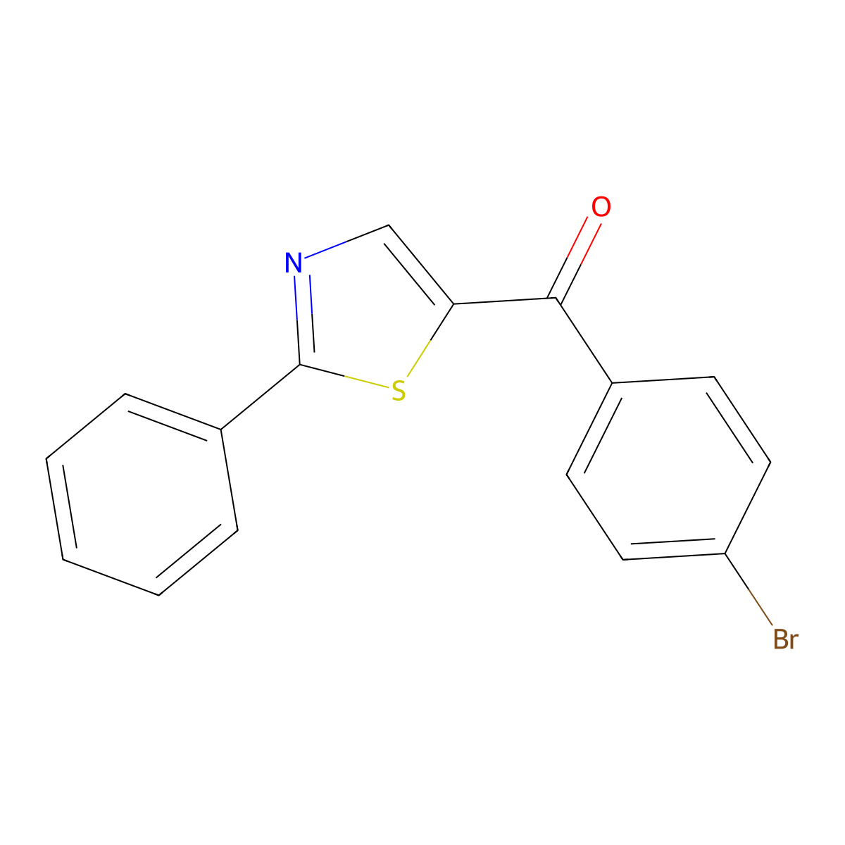 (4-Bromophenyl)(2-phenyl-5-thiazolyl)methanone molecular structure, CAS 52421-62-2