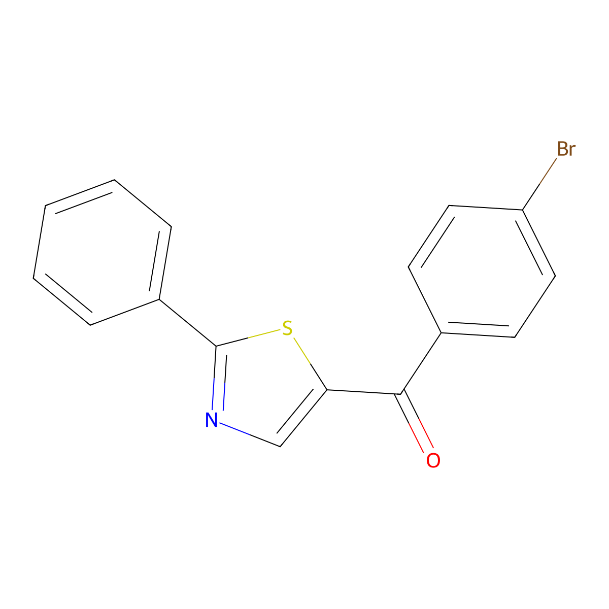 (4-Bromophenyl)(2-phenyl-5-thiazolyl)methanone molecular structure, CAS 52421-62-2