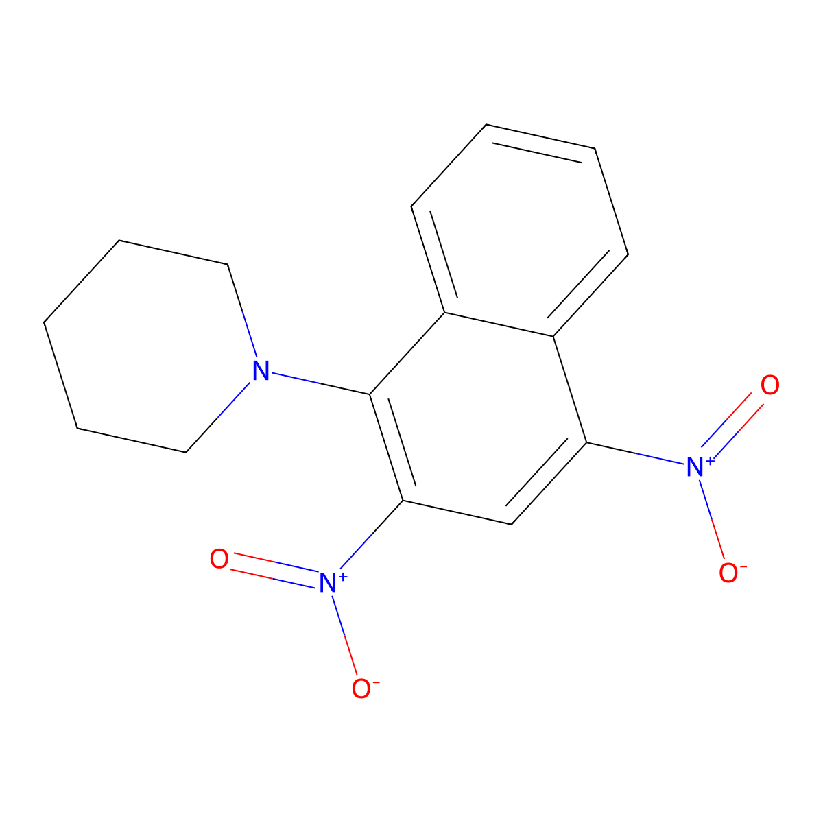 1-(2,4-Dinitronaphthalen-1-yl)piperidine molecular structure, CAS 52422-07-8