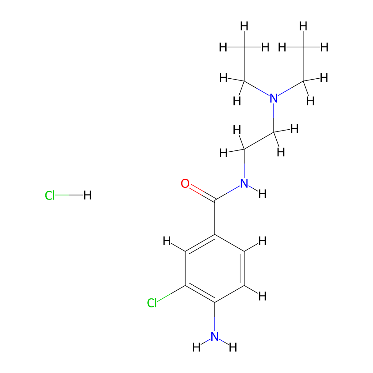 Declopramide hydrochloride molecular structure, CAS 52423-57-1