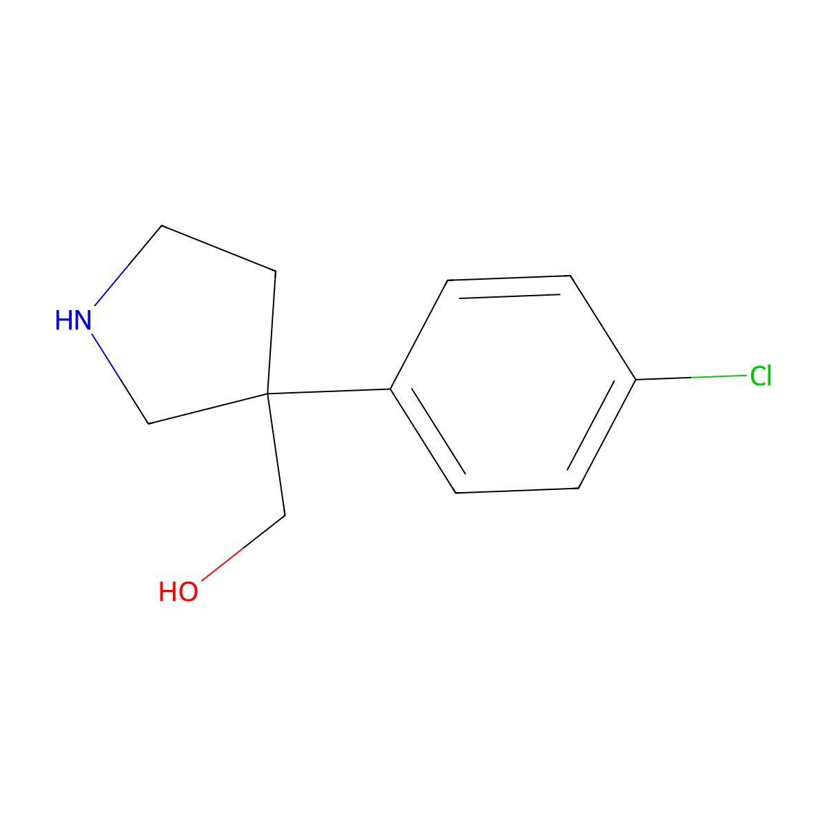 3-(4-Chlorophenyl)-3-pyrrolidinemethanol molecular structure, CAS 52423-66-2