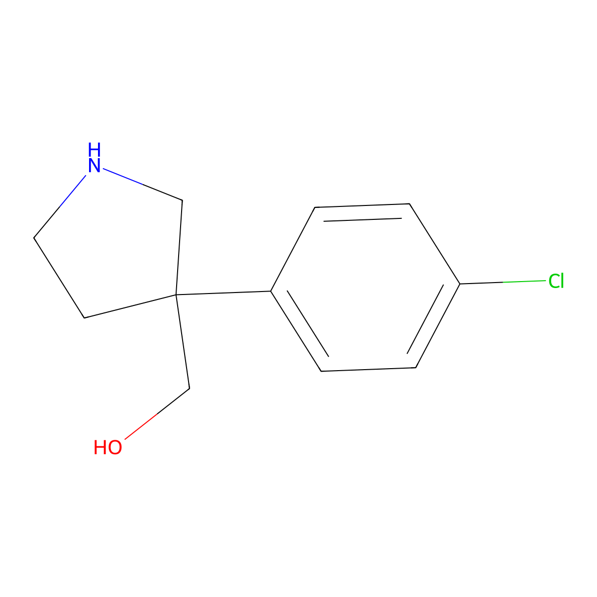 3-(4-Chlorophenyl)-3-pyrrolidinemethanol molecular structure, CAS 52423-66-2