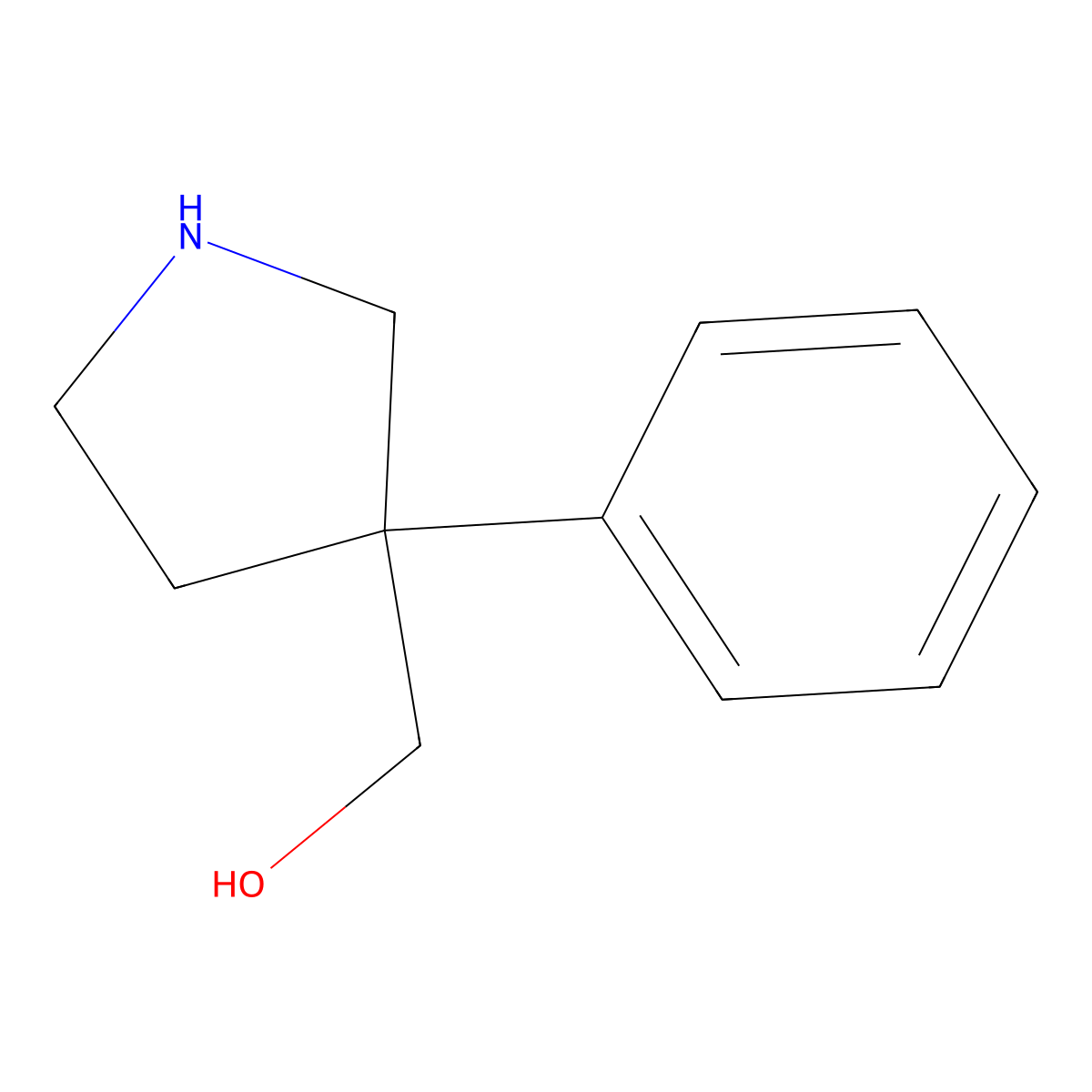(3-Phenylpyrrolidin-3-yl)methanol molecular structure, CAS 52423-75-3