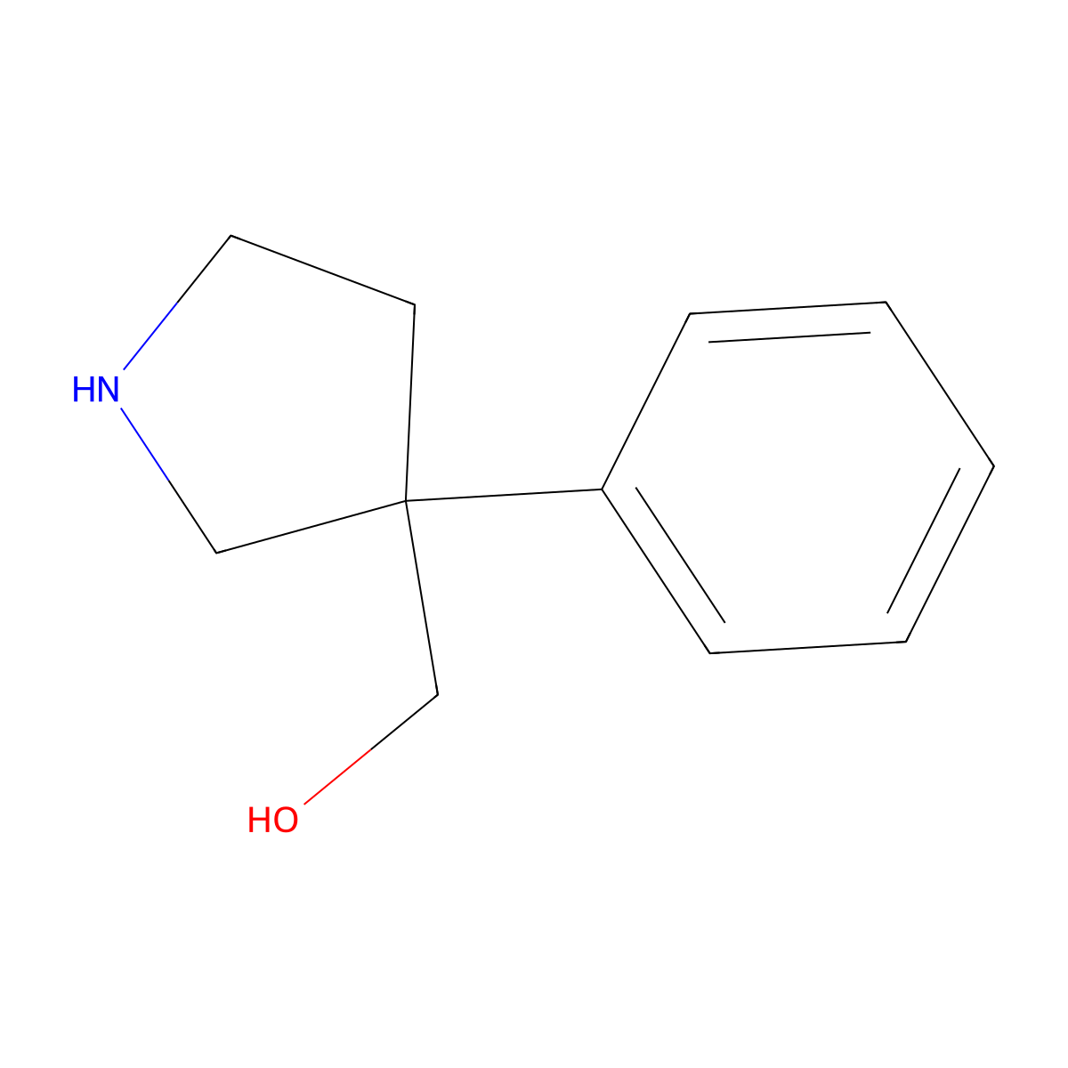 (3-Phenylpyrrolidin-3-yl)methanol molecular structure, CAS 52423-75-3