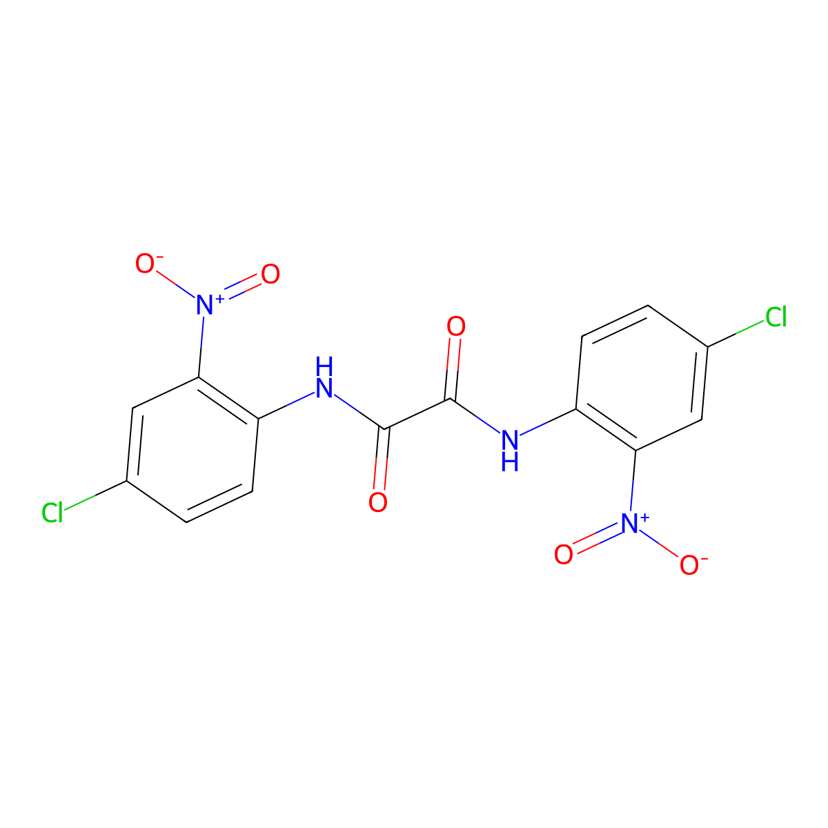 N,N'-bis(4-chloro-2-nitrophenyl)oxamide molecular structure, CAS 52427-00-6