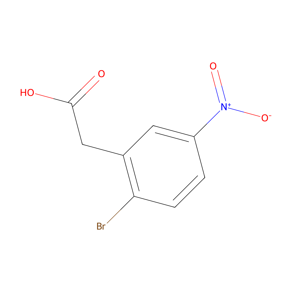 2-(2-Bromo-5-nitrophenyl)acetic acid molecular structure, CAS 52427-03-9
