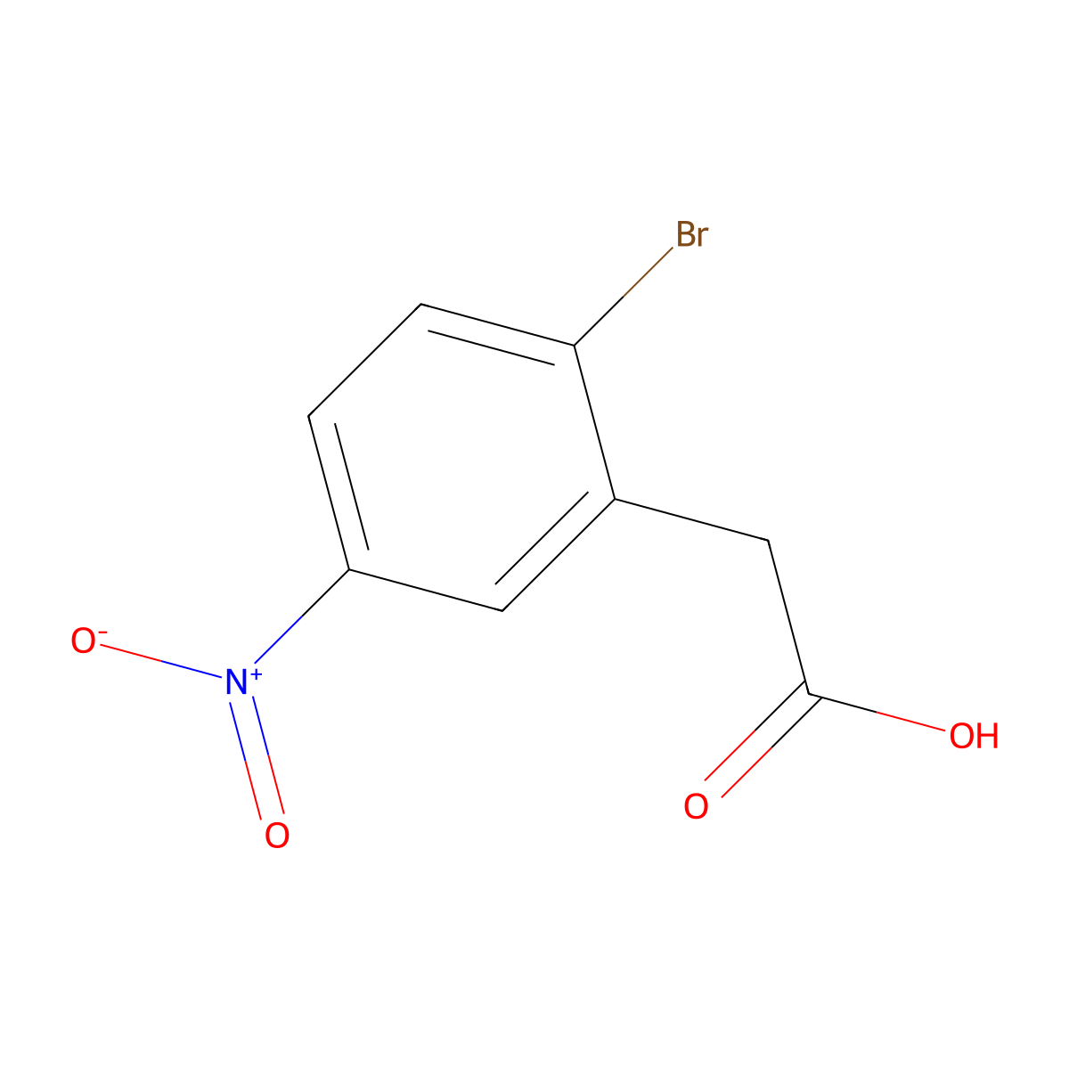 2-(2-Bromo-5-nitrophenyl)acetic acid molecular structure, CAS 52427-03-9