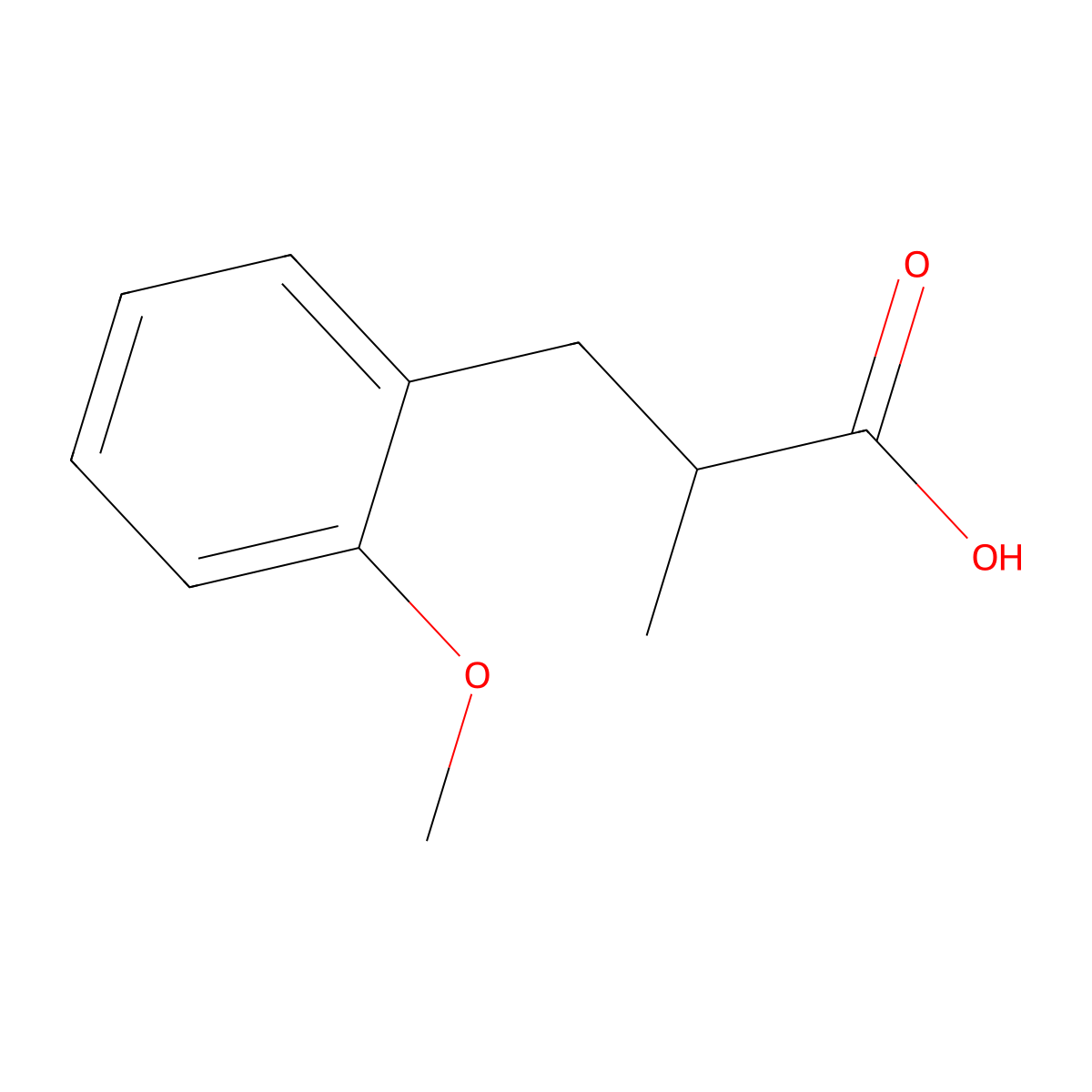 3-(2-Methoxyphenyl)-2-methylpropanoic acid molecular structure, CAS 52427-12-0