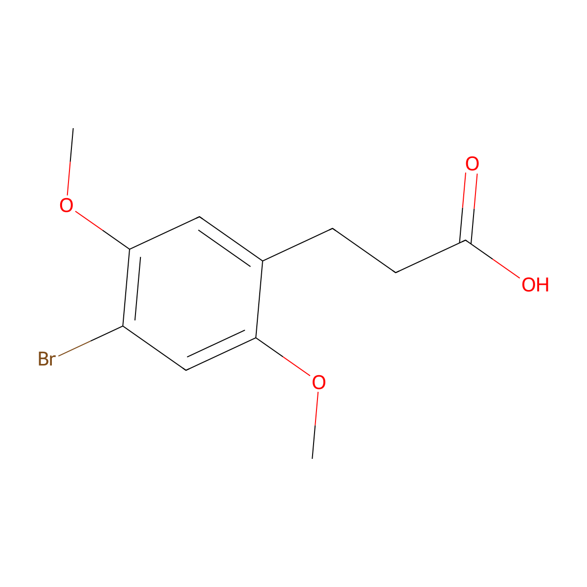 3-(4-Bromo-2,5-dimethoxyphenyl)propanoic acid molecular structure, CAS 52428-11-2