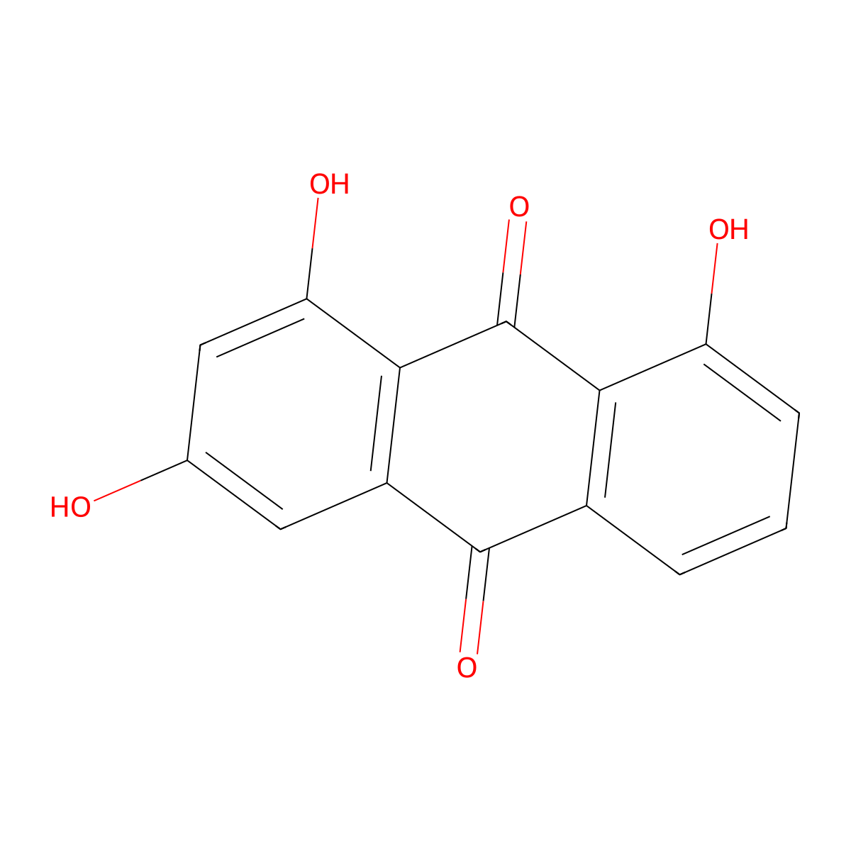 1,3,8-Trihydroxy-9,10-anthracenedione molecular structure, CAS 52431-74-0