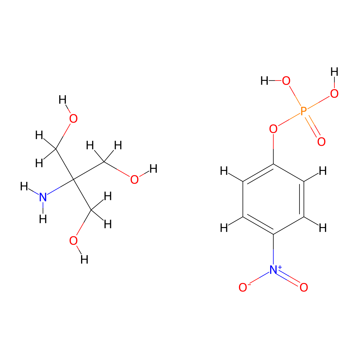 Phosphoric acid, mono(4-nitrophenyl) ester, compd. with 2-amino-2-(hydroxymethyl)-1,3-propanediol (1:1) molecular structure, CAS 52435-04-8