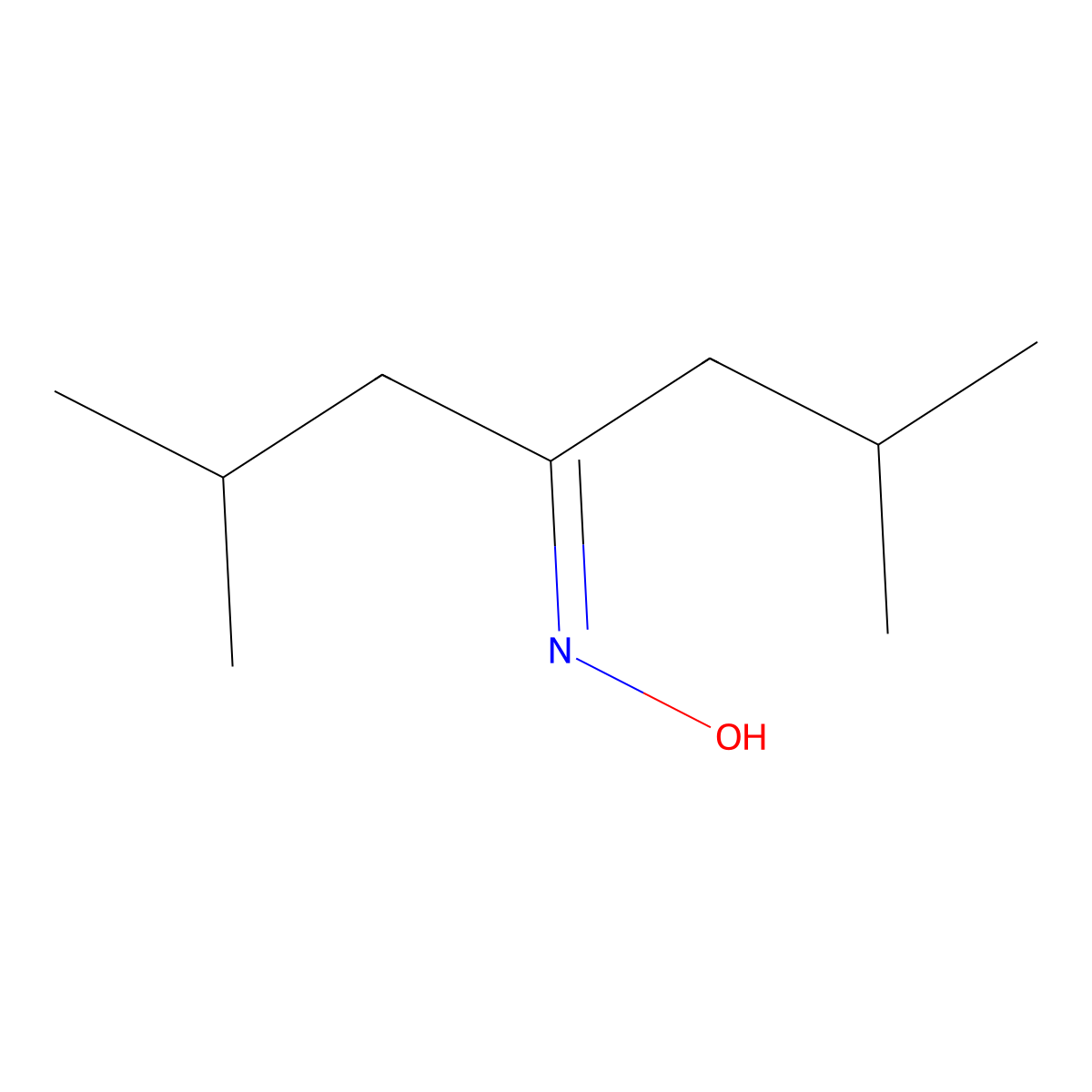 N-(2,6-dimethylheptan-4-ylidene)hydroxylamine molecular structure, CAS 52435-41-3