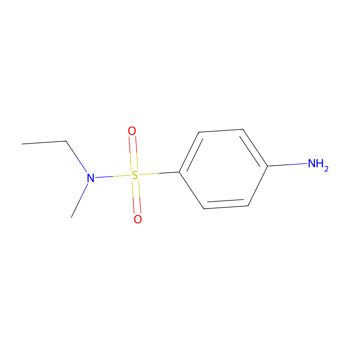 4-amino-N-ethyl-N-methylbenzenesulfonamide molecular structure, CAS 52435-75-3