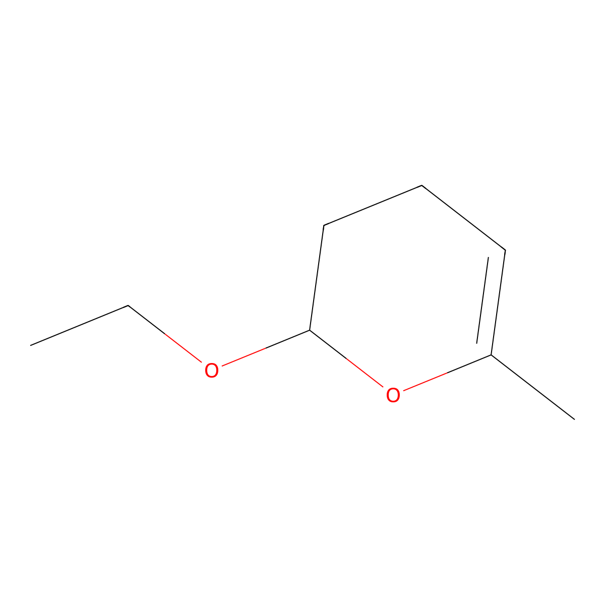 2H-Pyran, 2-ethoxy-3,4-dihydro-6-methyl- molecular structure, CAS 52438-71-8