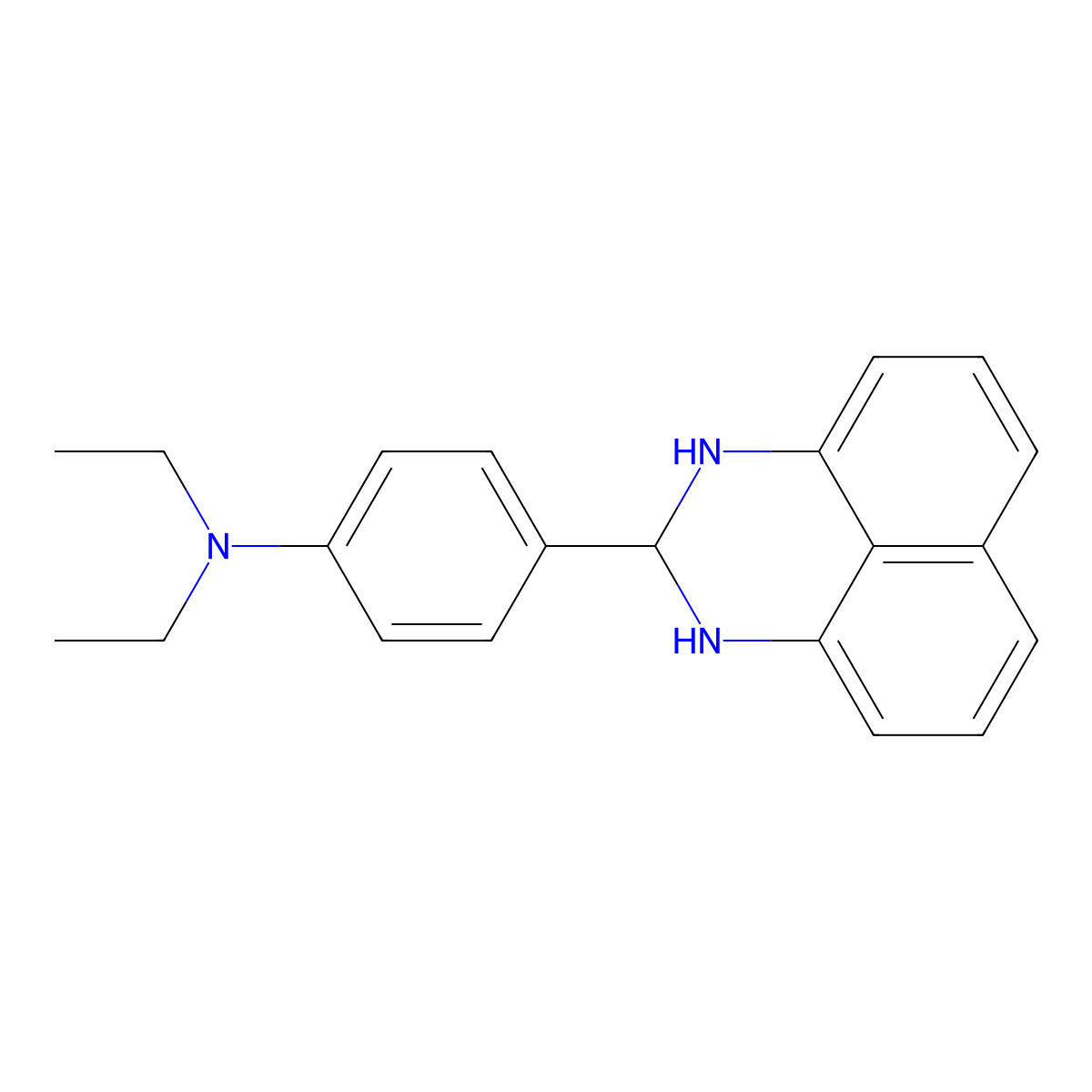 4-(2,3-dihydro-1H-perimidin-2-yl)-N,N-diethylaniline molecular structure, CAS 5244-08-6