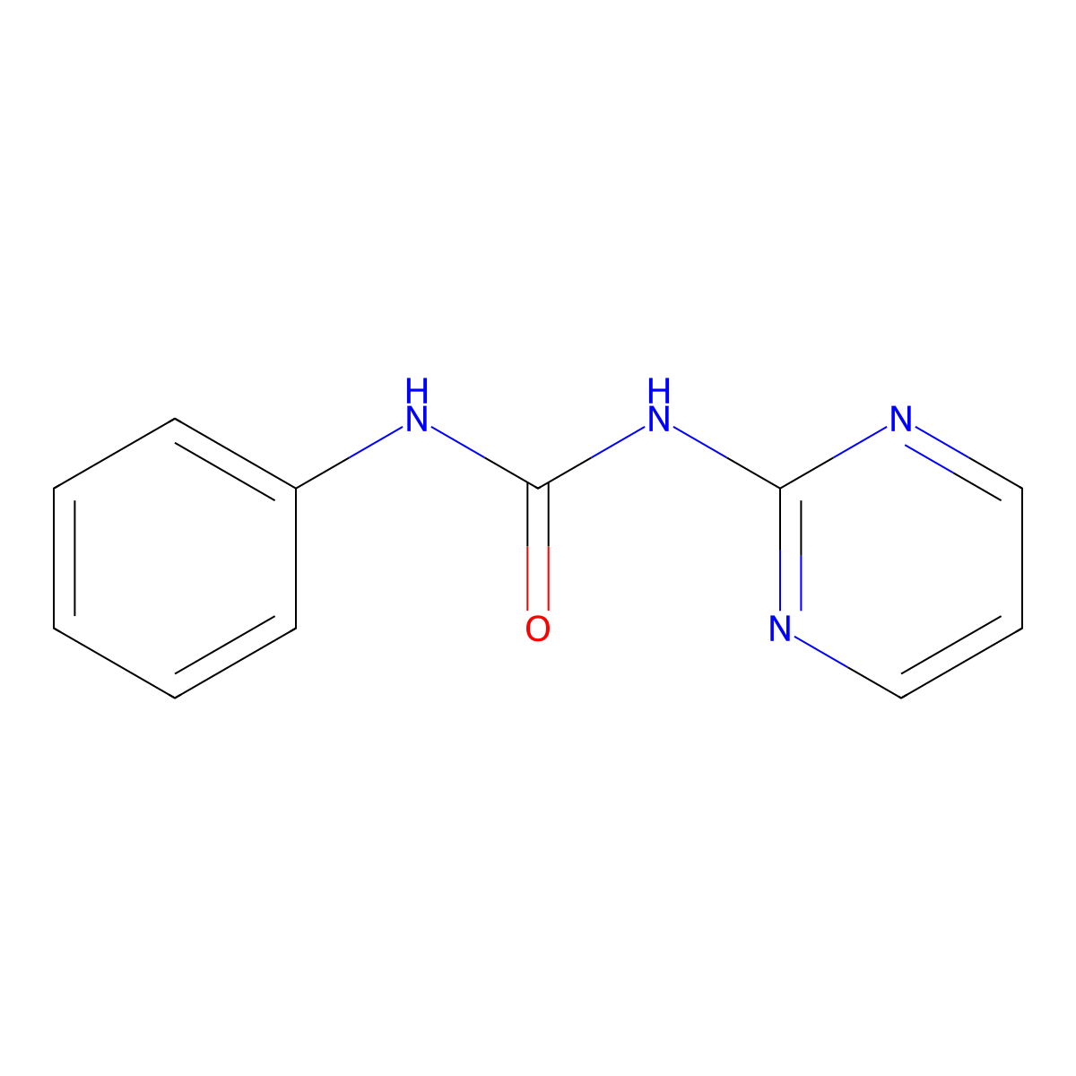 1-Phenyl-3-pyrimidin-2-ylurea molecular structure, CAS 5244-43-9