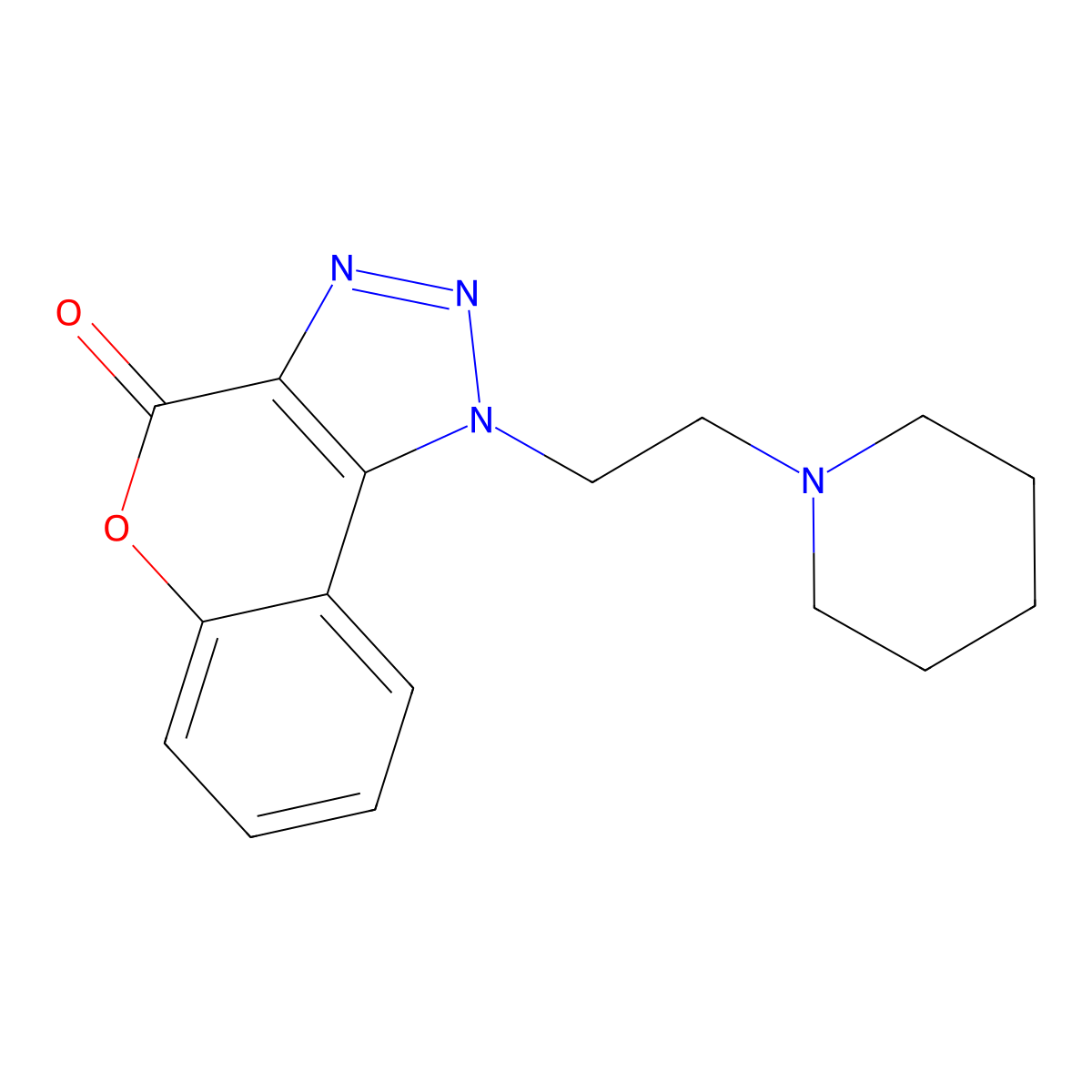 1-(2-Piperidin-1-ylethyl)chromeno[3,4-d]triazol-4-one molecular structure, CAS 5244-71-3