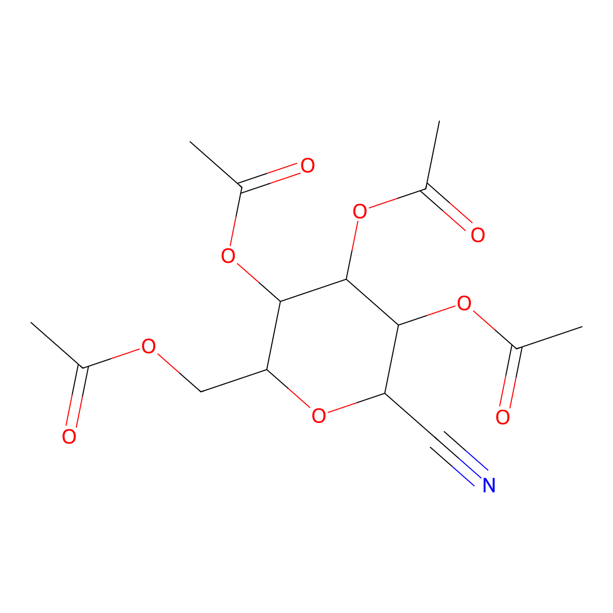 2,3,4,6-Tetra-O-acetyl-beta-D-galactopyranosyl cyanide molecular structure, CAS 52443-07-9