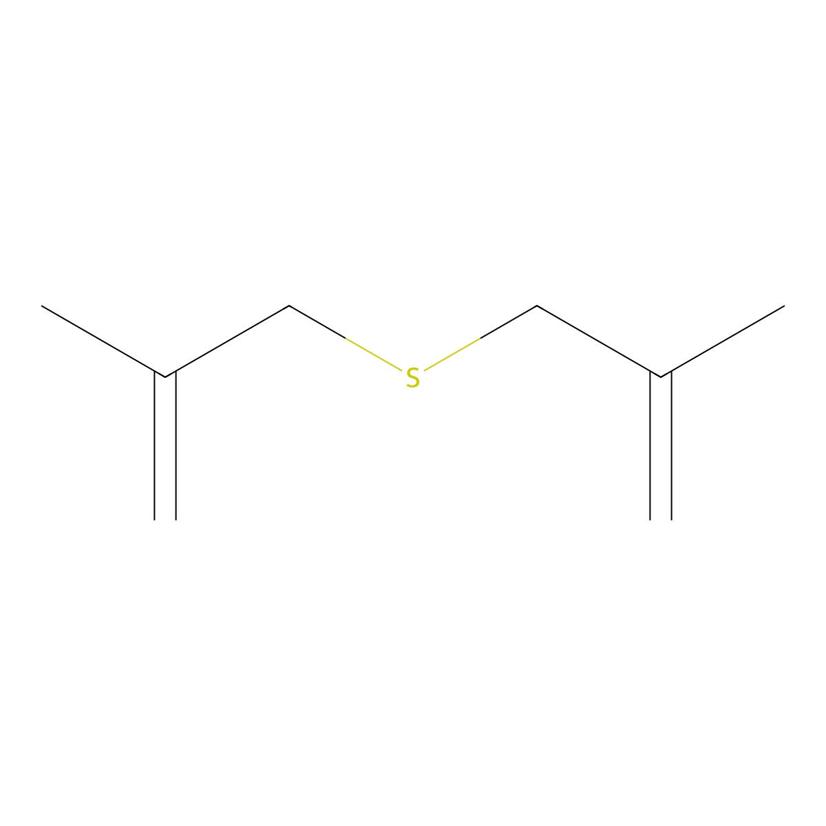 Methallyl sulfide molecular structure, CAS 52444-06-1