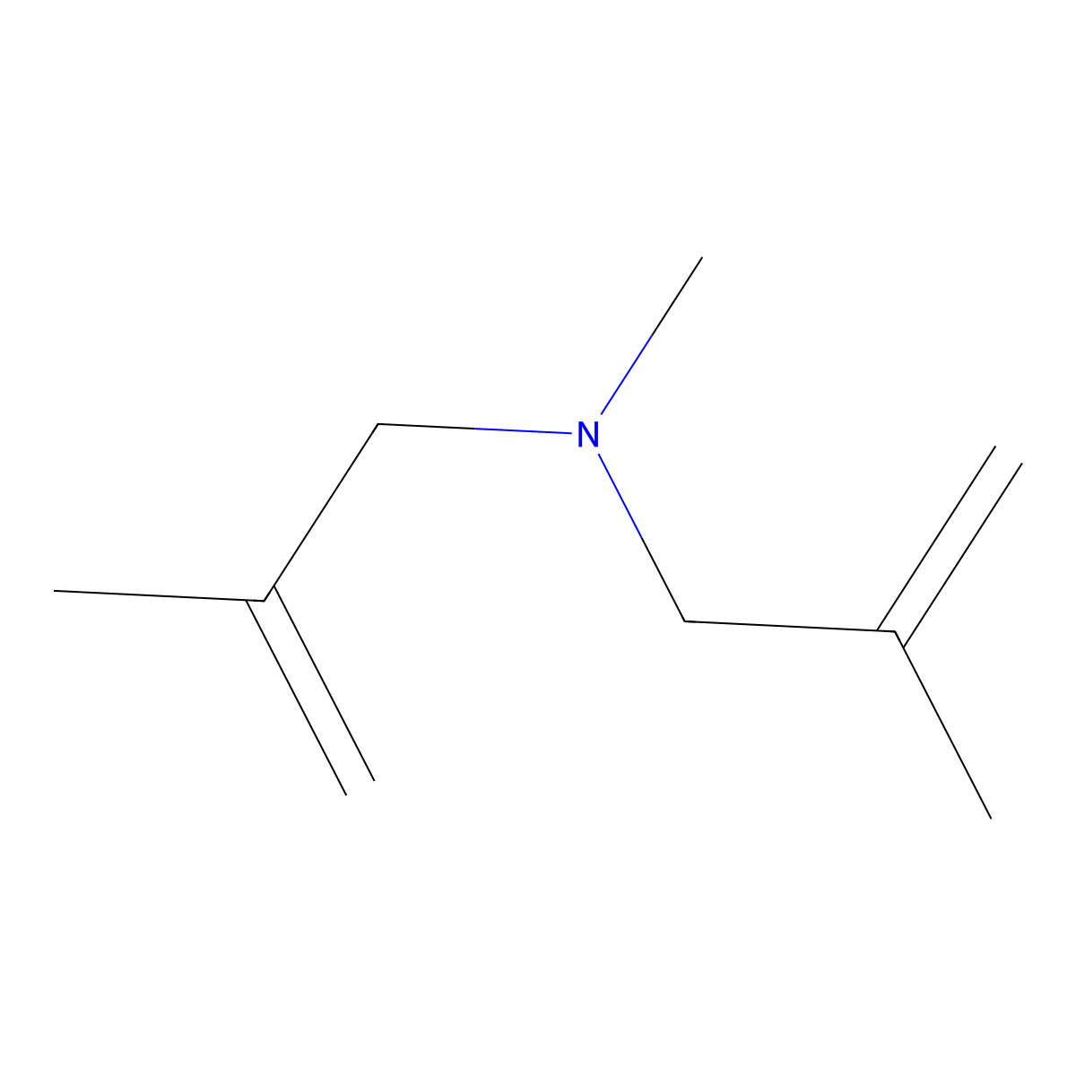 N,2-dimethyl-N-(2-methylprop-2-enyl)prop-2-en-1-amine molecular structure, CAS 52444-15-2